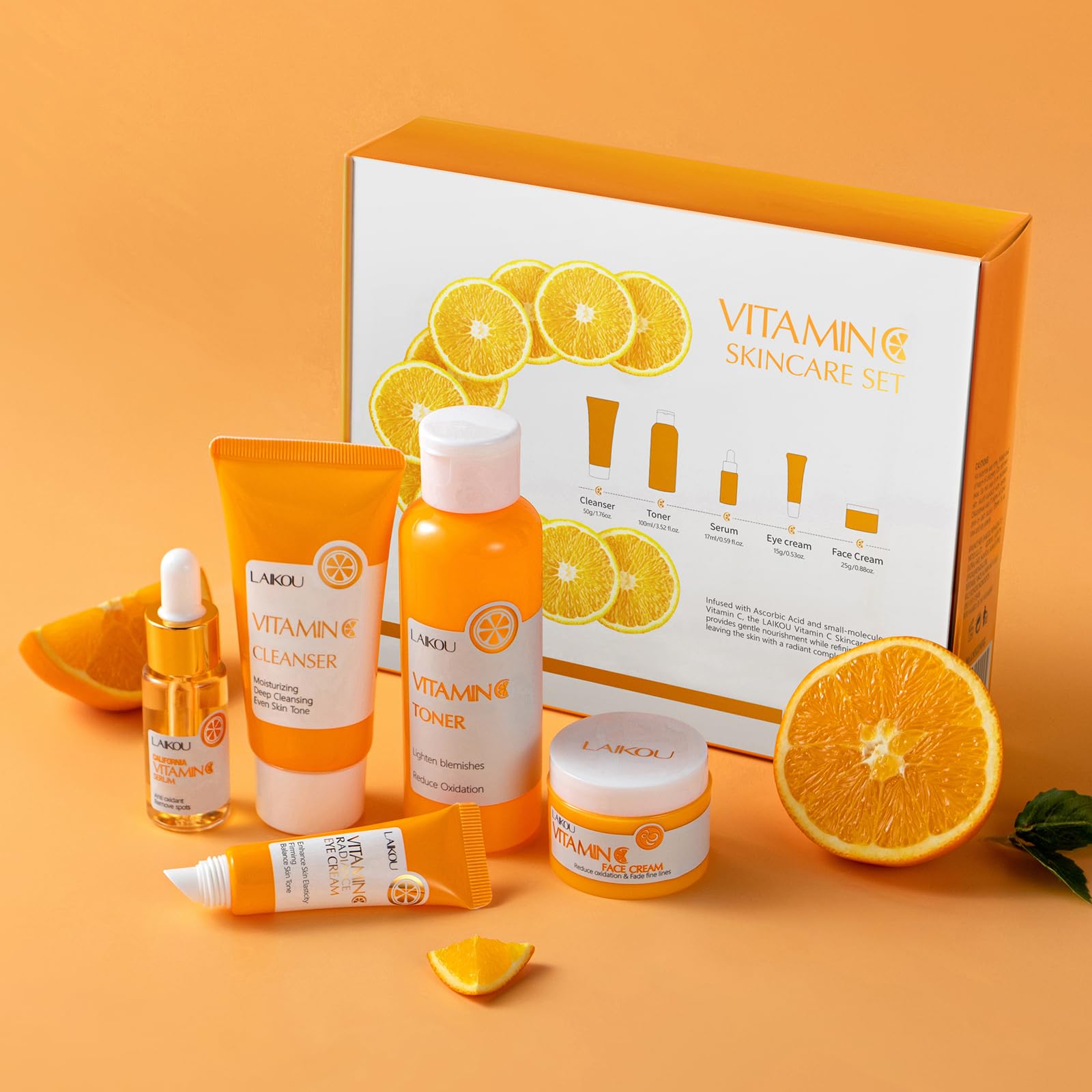 LAIKOU Vitamin C Skin Care, Skin Care Set Beginner Kit - LAIKOU
