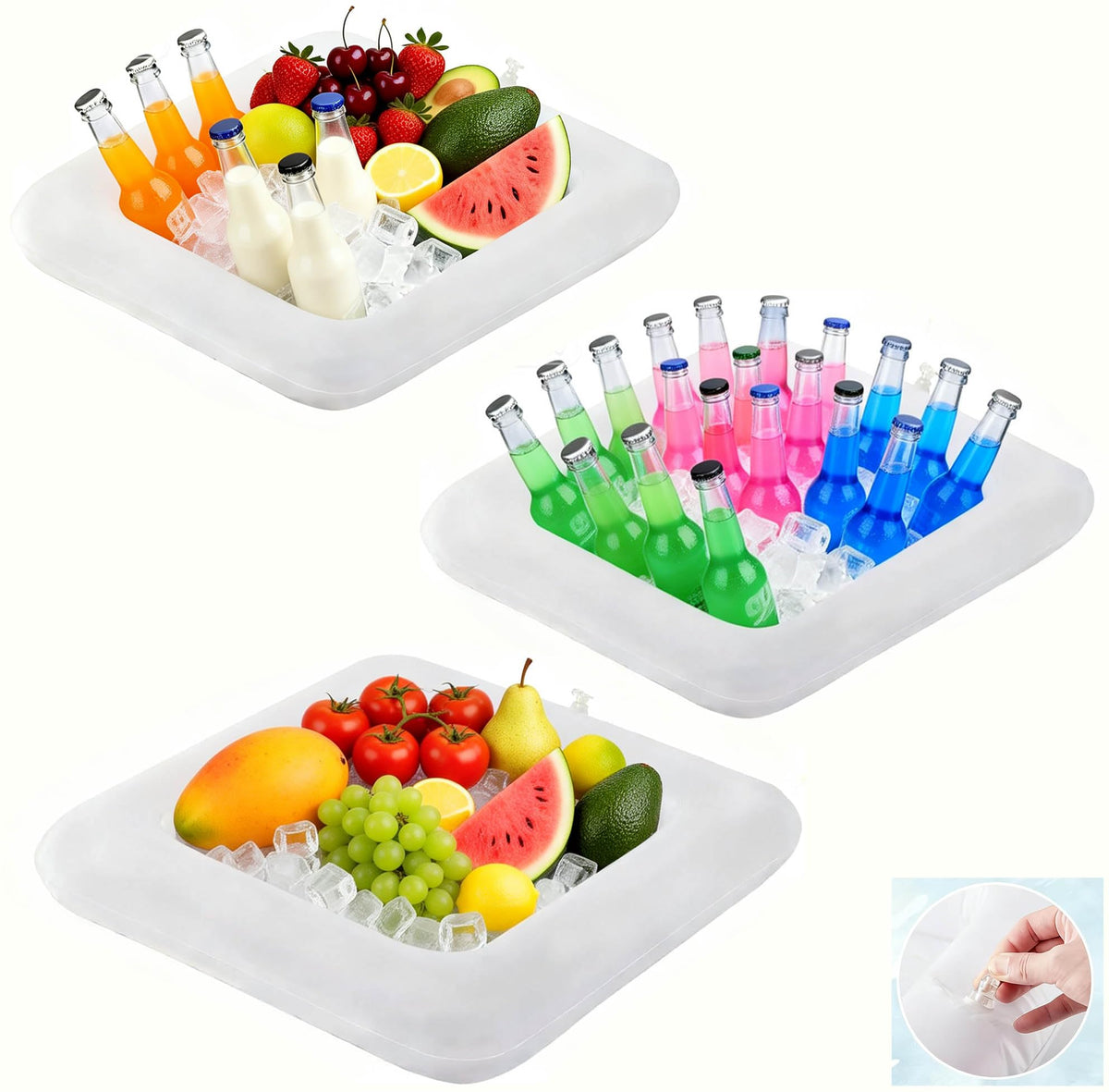 3 piece Inflatable ice Serving bar Inflatable ice Tray - Premium Selection Official Imagery - 1