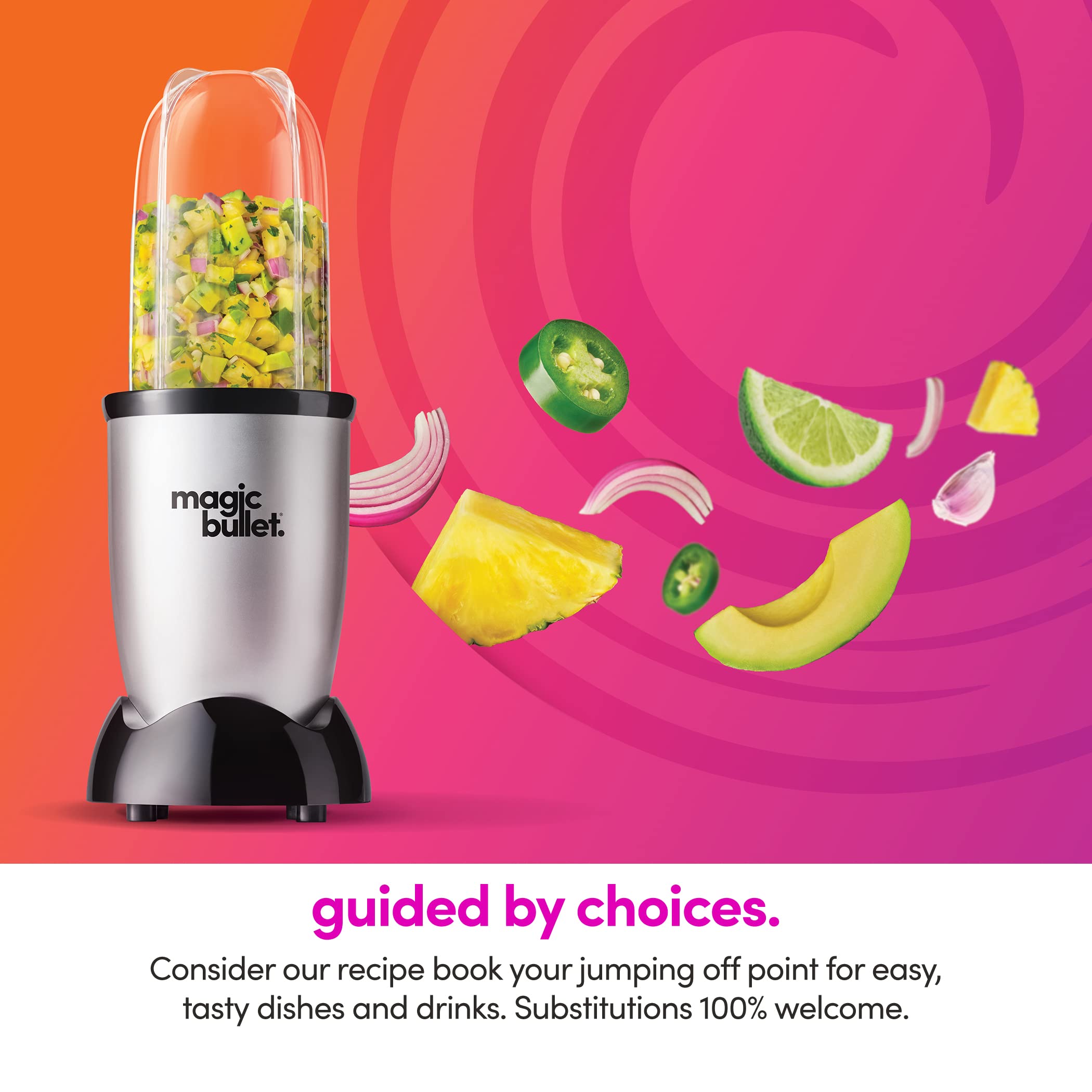 Magic Bullet Blender, Small, Silver, 11 Piece Set - Magic Bullet Official Product View 5