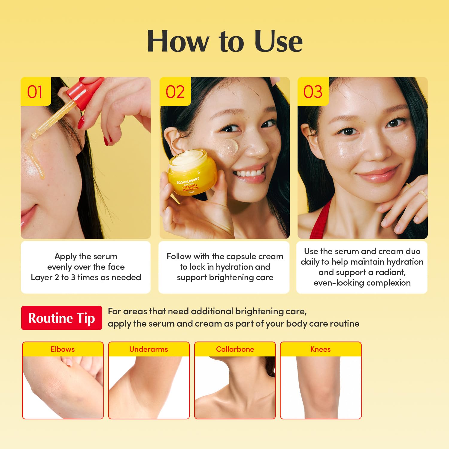 EQQUALBERRY Vitamin C Dark Spots & Brightening Duo | Vitamin Illuminating Serum & Cream with Niacinamide, TXA & Ceramides | Korean Skincare Set for Even Tone & Glow - EQQUALBERRY Official Product View 7
