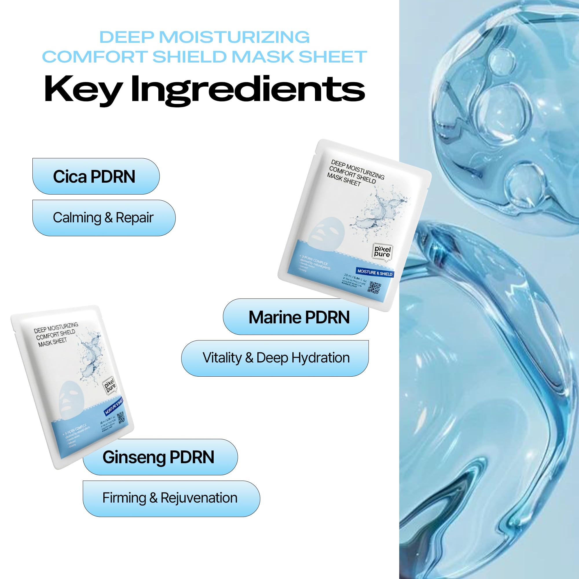 Deep Moisturizing Comfort Shield PDRN Sheet Mask (1 Sheet) - PIXELPURE