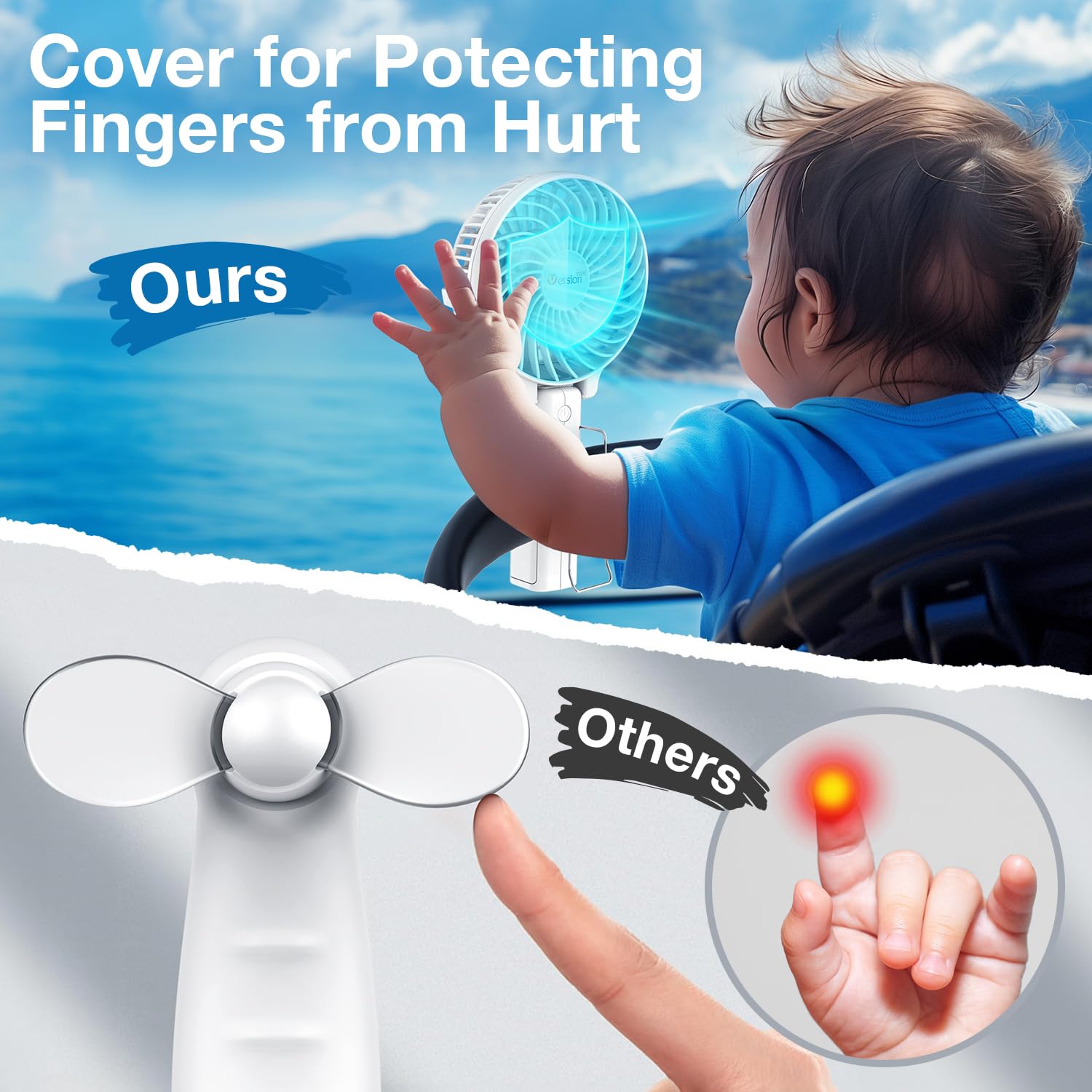 VersionTECH. Portable Handheld Fan, Powerful+Durable+4000mAh+180° by VersionTECH. - Angle View 6