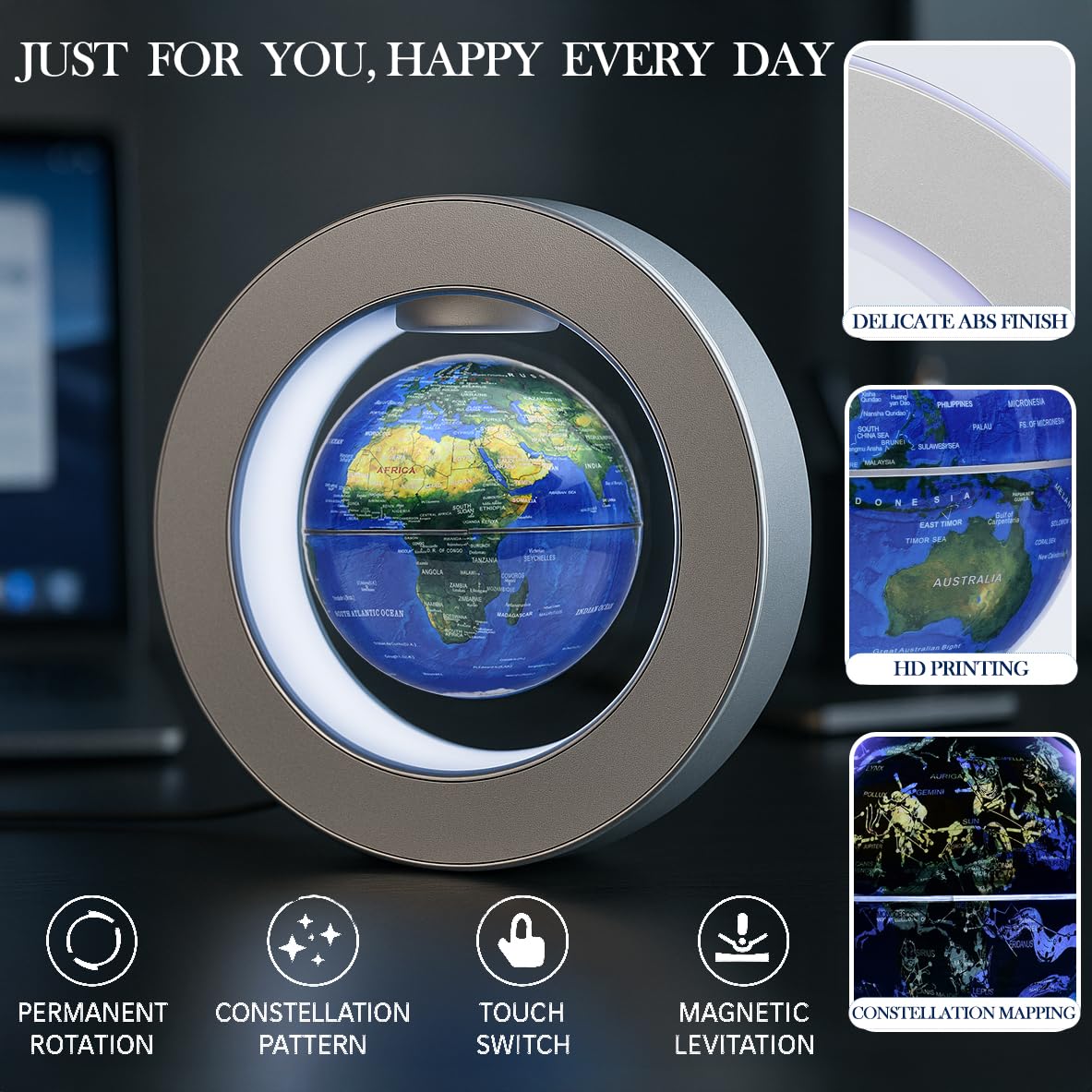 Magnetic Levitation Floating Globe 4 Constellation Geography - KAIMC Official Imagery - 4