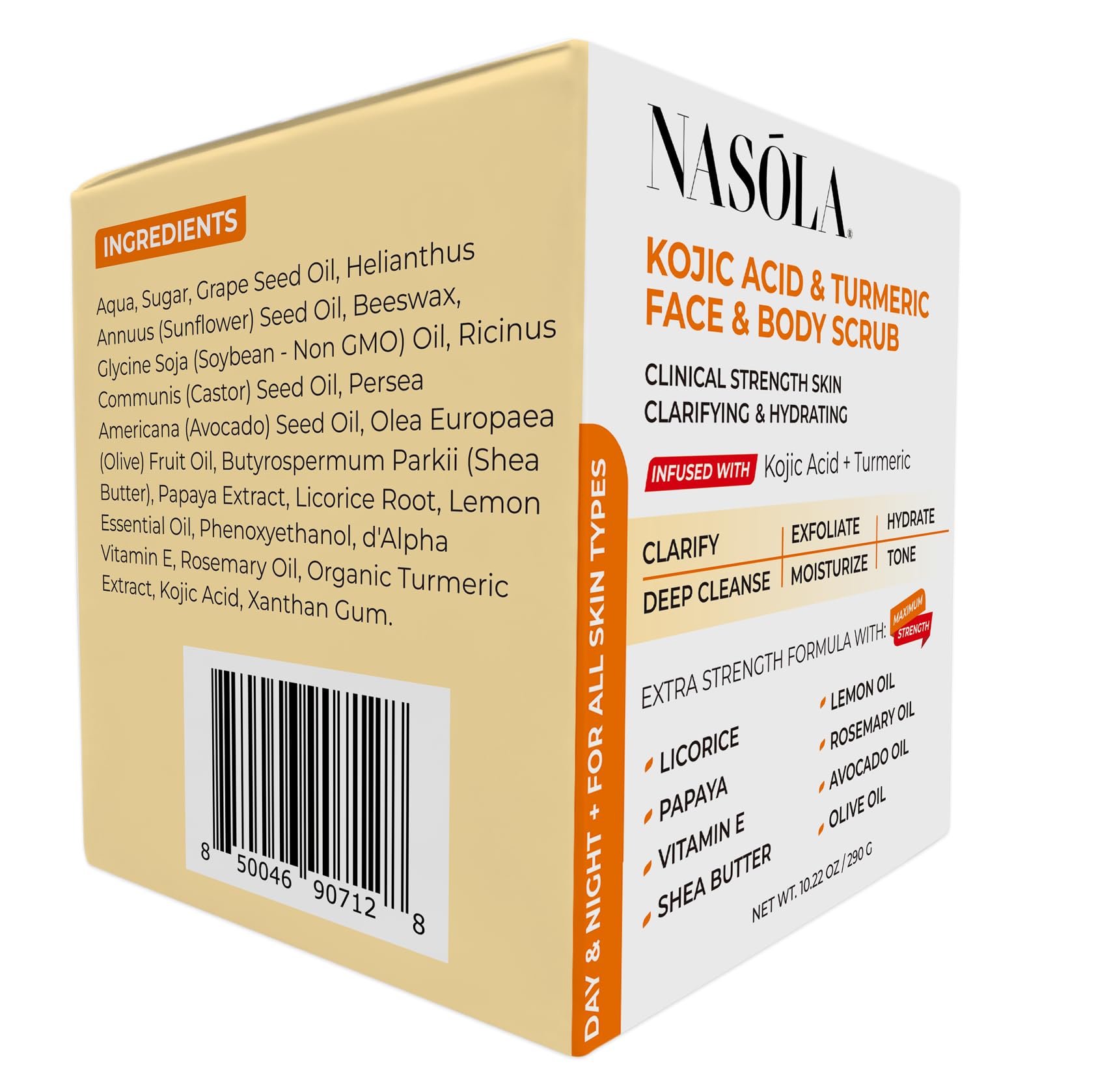 Nasola Kojic Acid Turmeric Face and Body Scrub - Moisturizing & Exfoliating - Nasola Official Product View 10