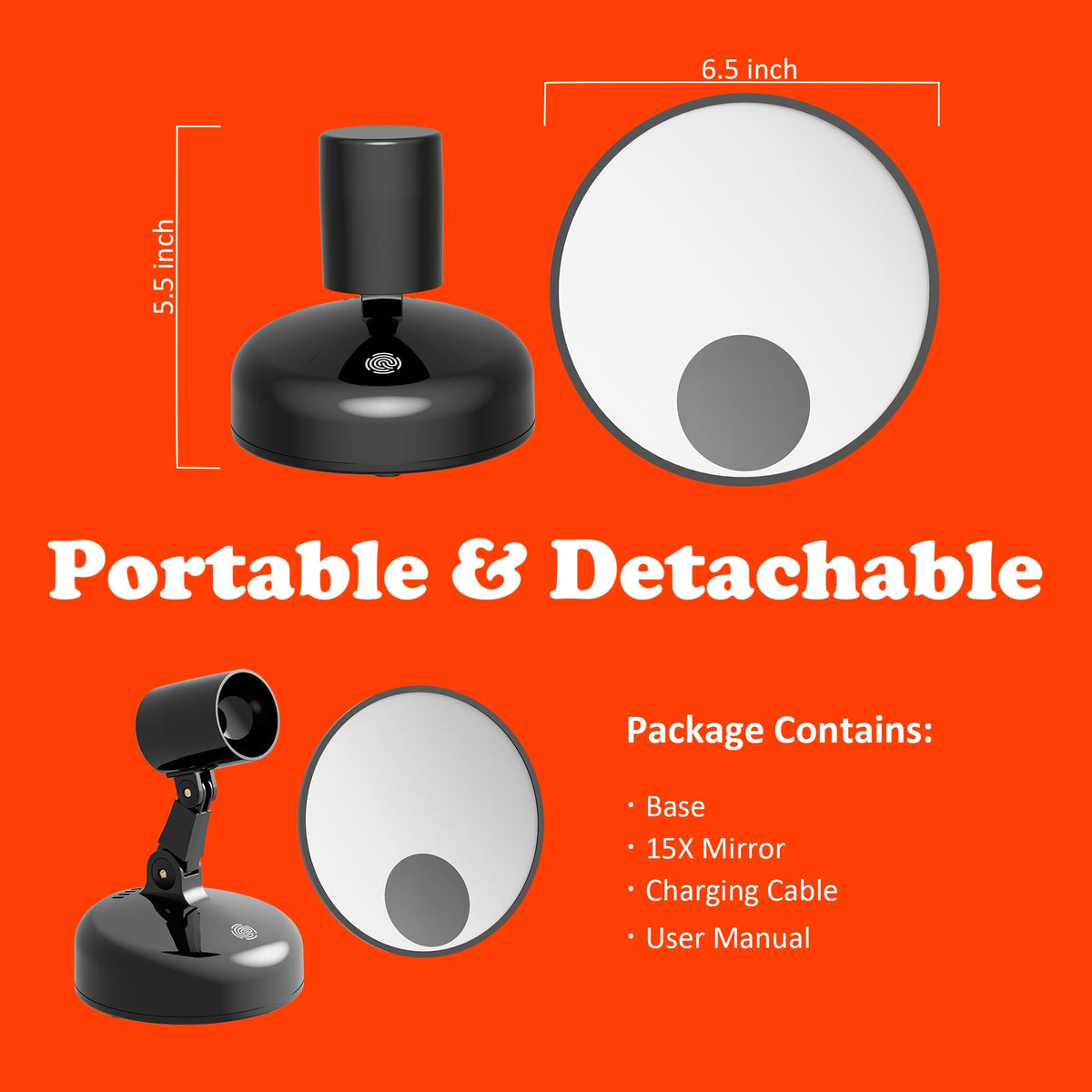 CFX Portable 1 0 15X Magnification LED Makeup Mirror - Clearflexions Official Imagery - 3