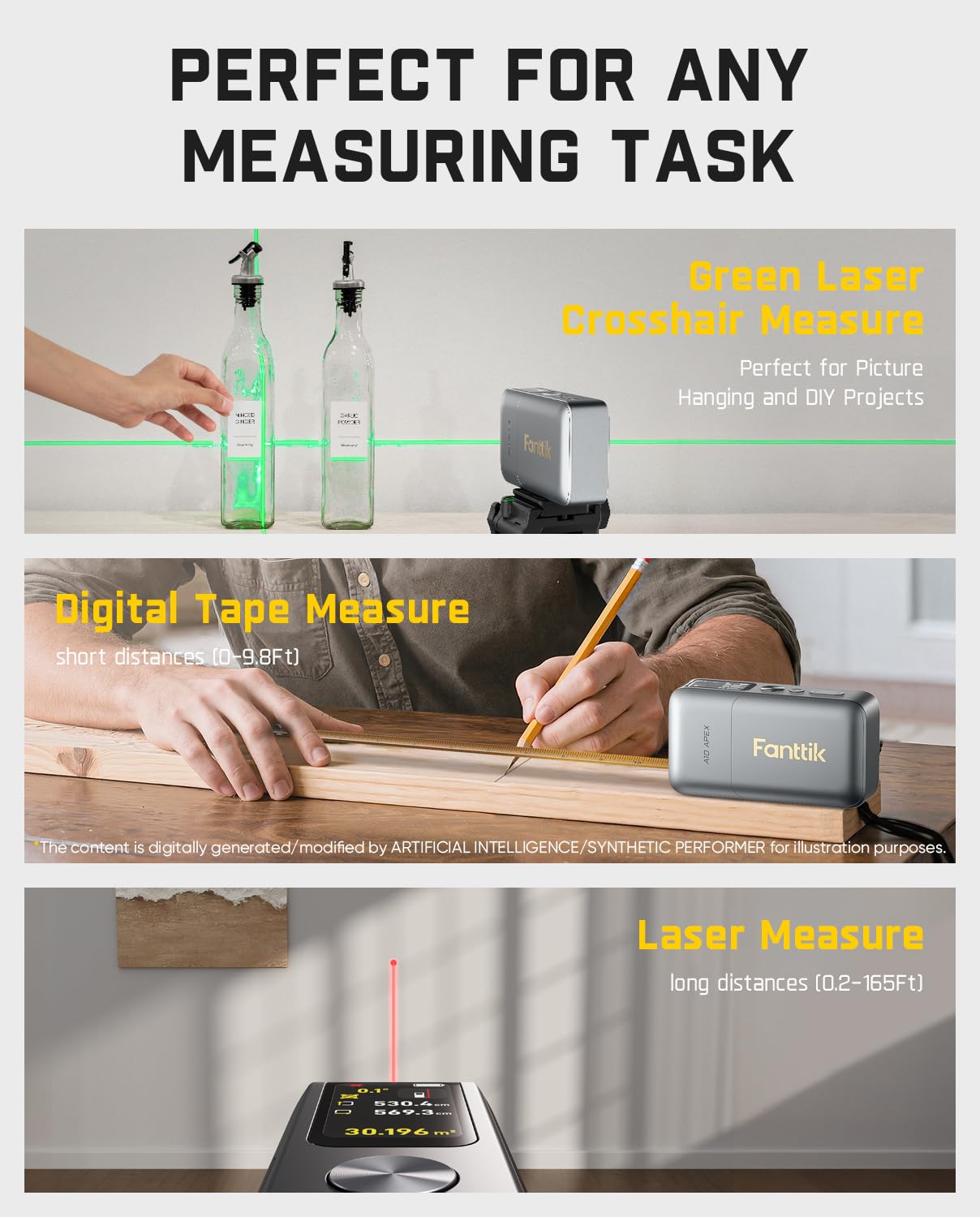 Fanttik A10 Apex 3-in-1 Digital Laser Tape Measure with Cross Lin - Fanttik Official Product View 8