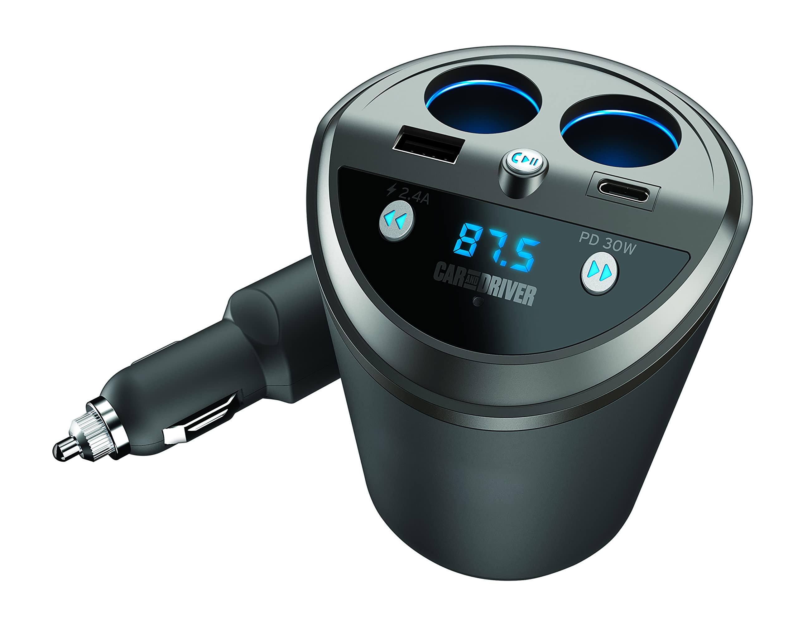 Car and Driver Smart FM Transmitter Bluetooth Cup Holder, Compati by Car and Driver - Angle View 5