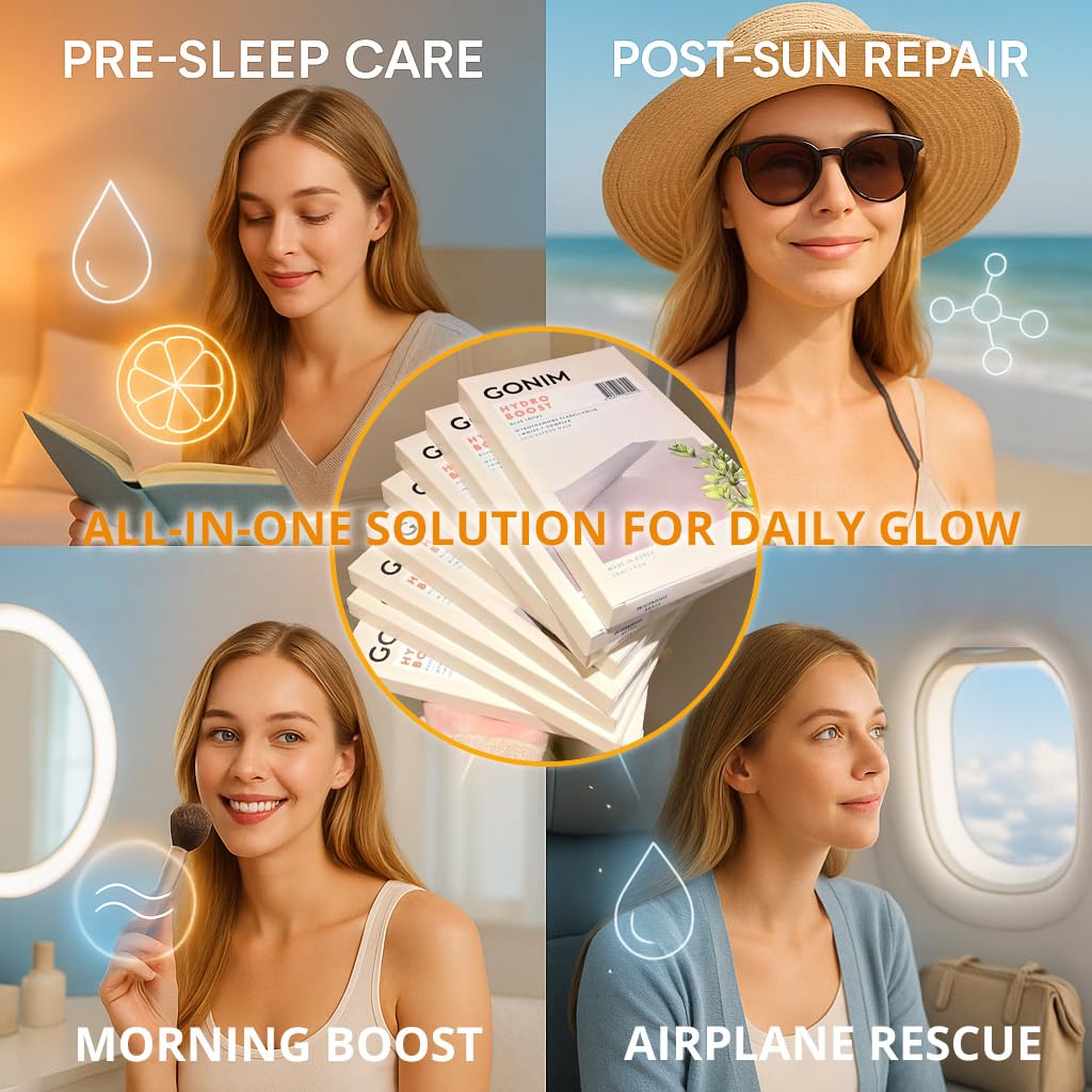 Korean Face Mask, Hydrating Face Mask Sheet with Hyaluronic Acid - GONIM