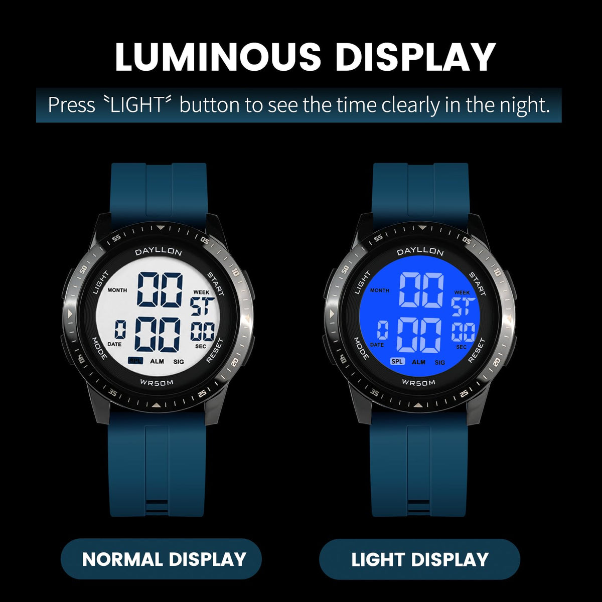 Metal Case Ultra Thin Minimalist Sports Digital Watch for - Dayllon Official Imagery - 6