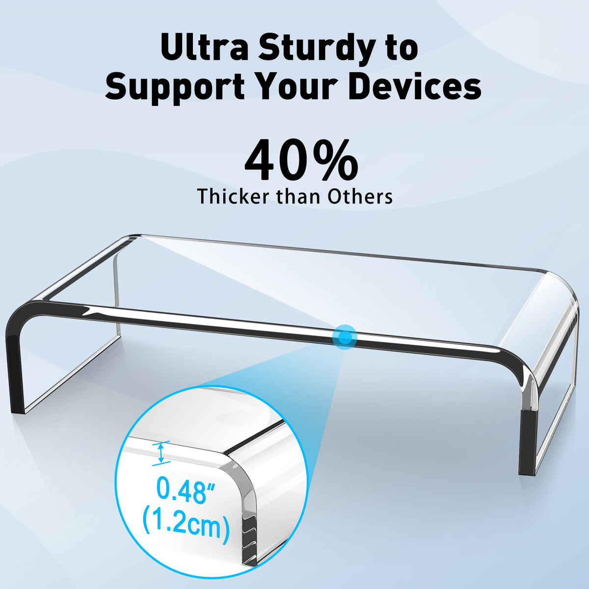 AboveTEK Acrylic Monitor Stand Premium Large Monitor Riser - AboveTEK Official Imagery - 6