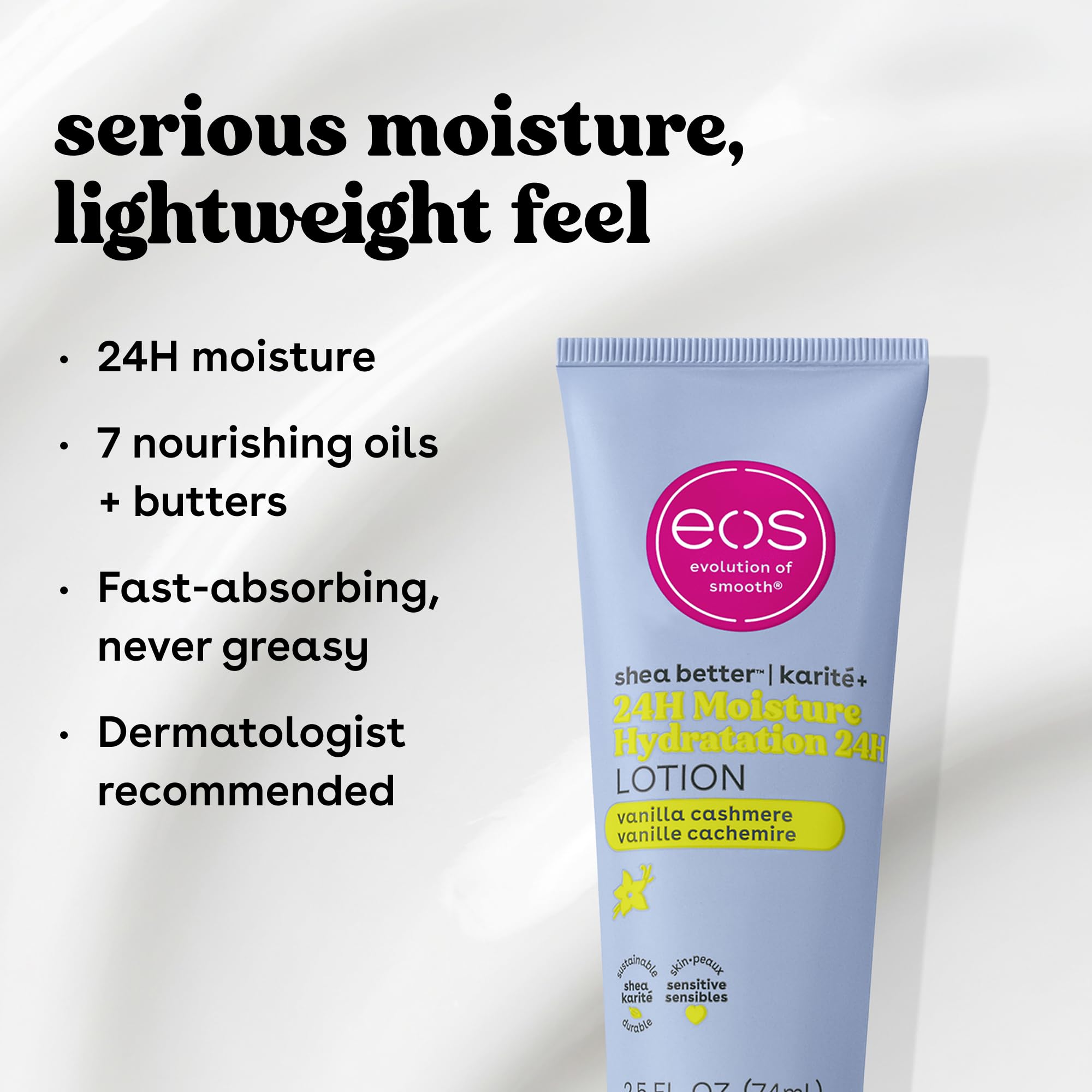 eos 24H Moisture Travel Body Lotion Vanilla Cashmere 2 5 fl - eos Official Product Imagery - 5