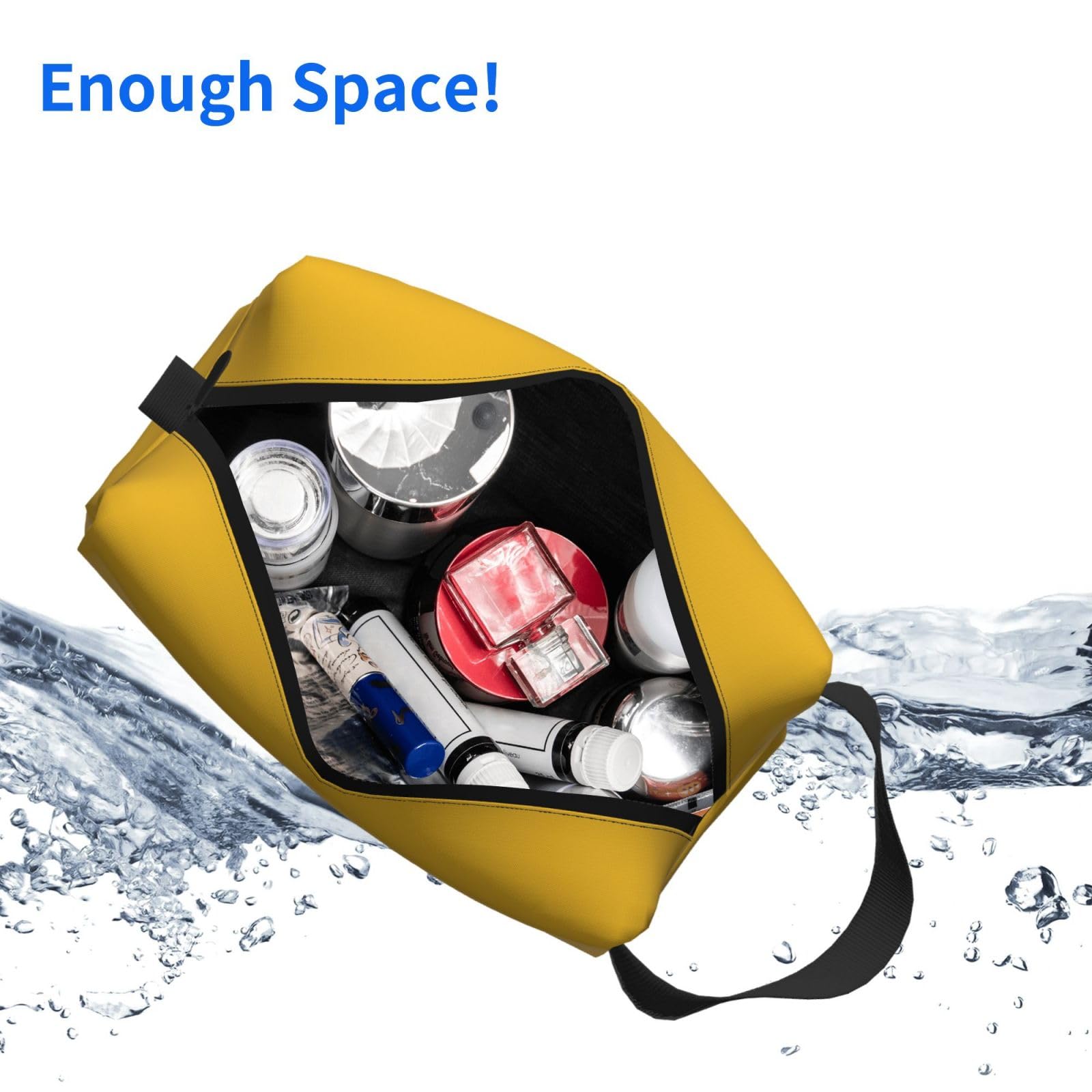 SXZVVBN gold large capacity travel toiletry bag made of durable Oxford cloth, suitable for cosmetics and makeup organization.
