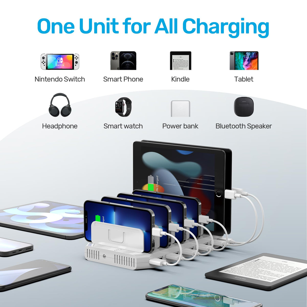 Unitek 10 Port Charging Station USB Charger Organizer for - Unitek Official Imagery - 4