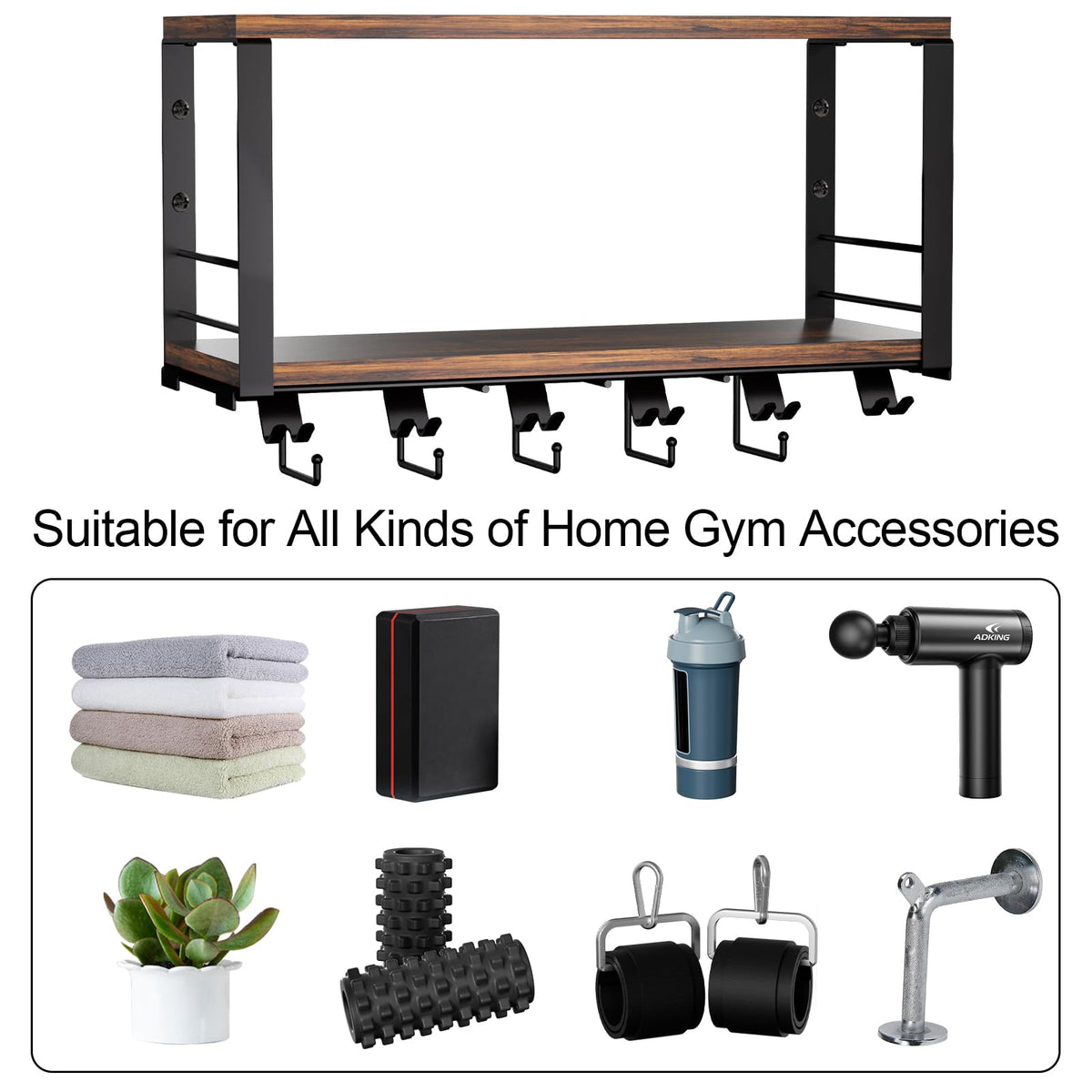 TJ MOREE 2 Tier Floating Shelf Compatible with Tonal - TJ.MOREE Official Imagery - 7