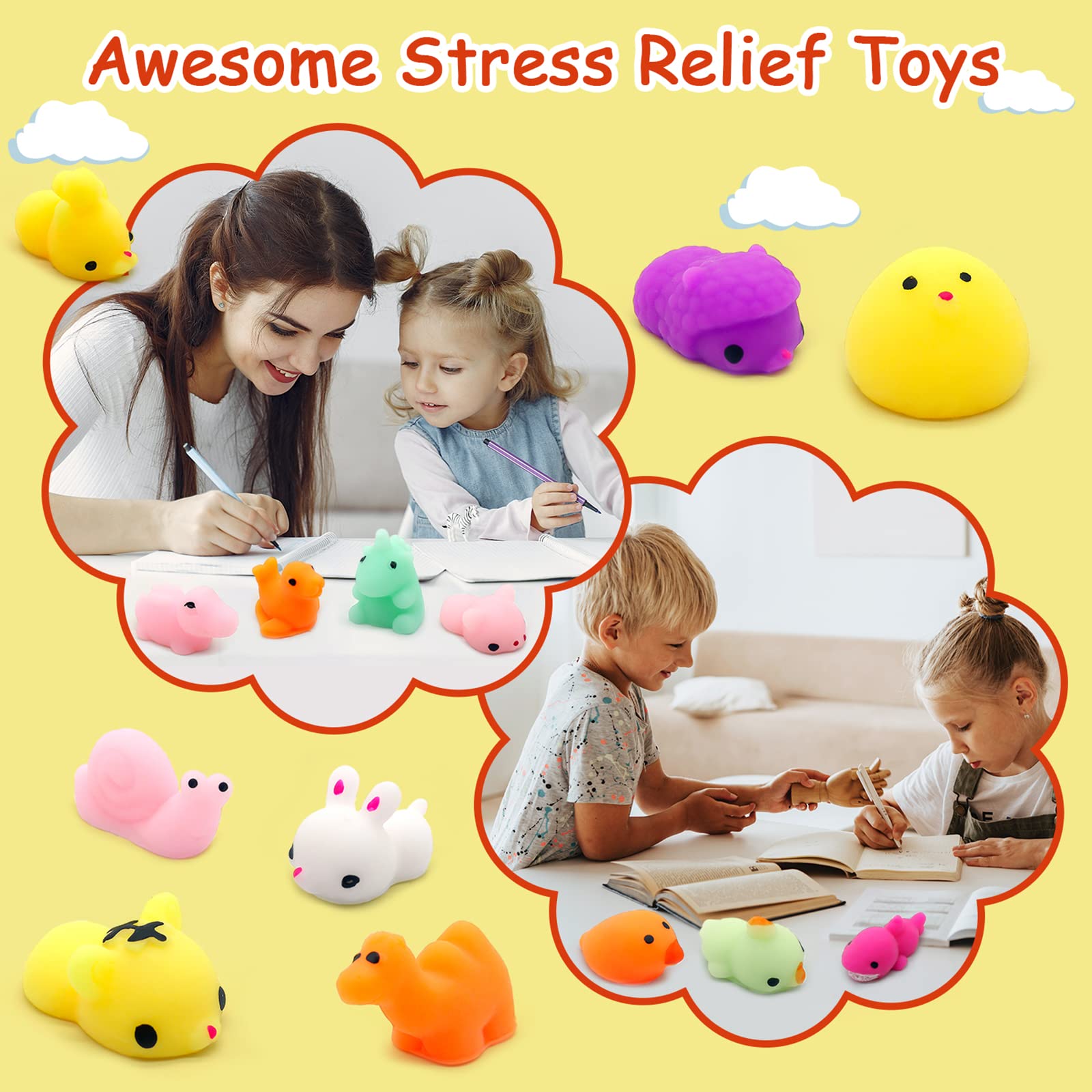 LENYOQIN 100 Pcs Kawaii Squishies, Mochi Squishy Toys for Kids Pa - LENYOQIN Official Product View 4