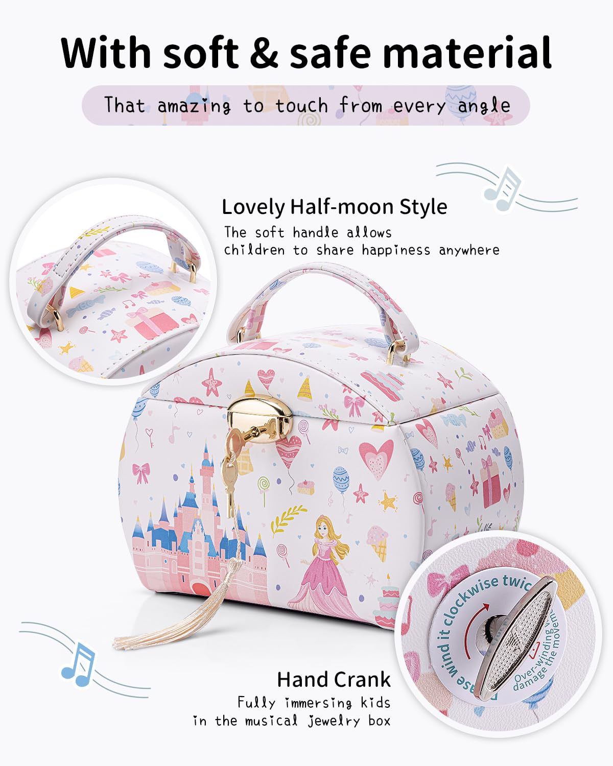 VLANDO 2 Layer Girls Musical Jewelry Box with Ballerina and - VLANDO Official Imagery - 5