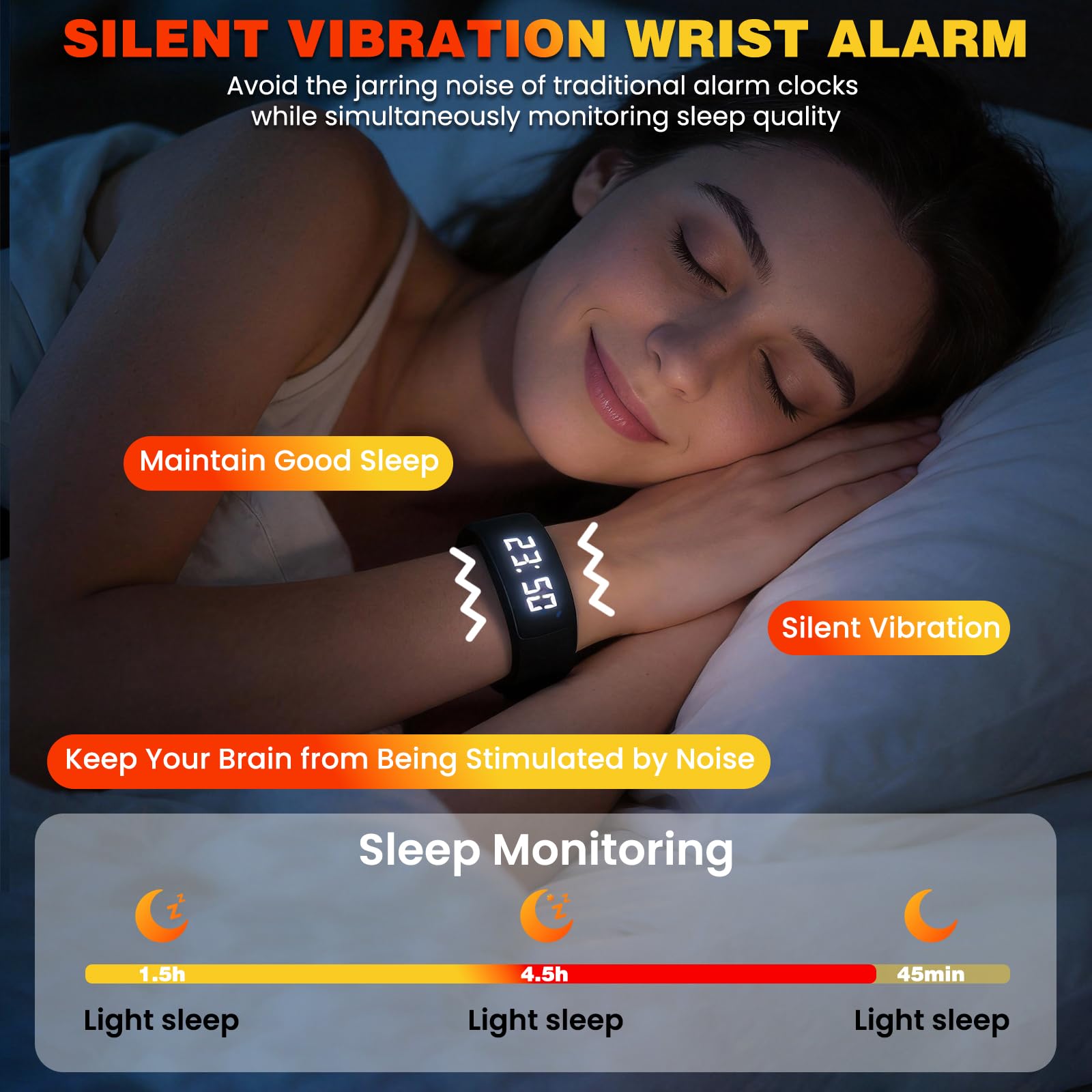NLCCLTQ Effective Alarm Clocks for Deep Sleepers Extremely Vibrating W - View 3