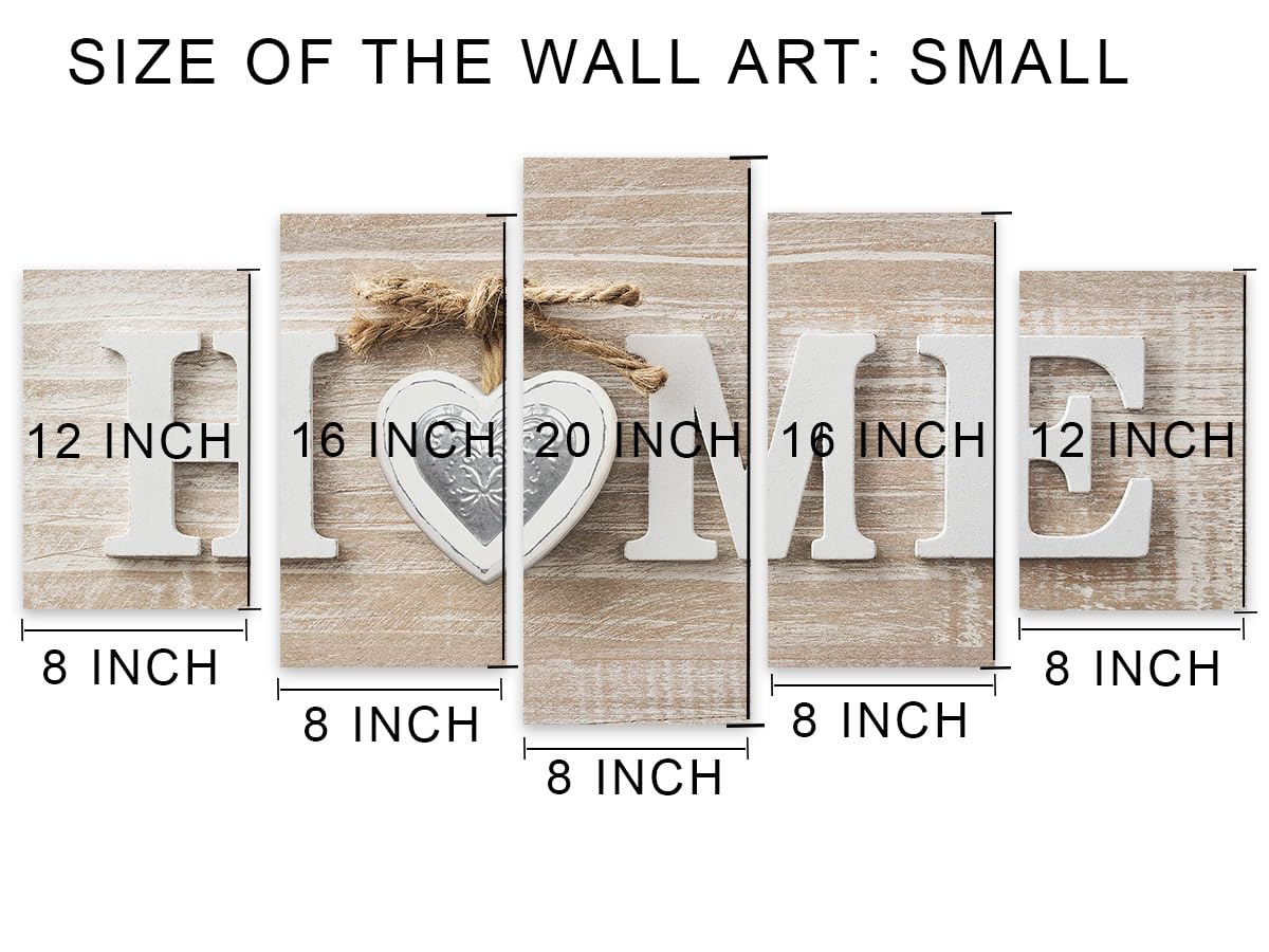 Biufo Home Sign Canvas Wall Art 5 Pieces Modern Farmhouse - Biufo Official Imagery - 3