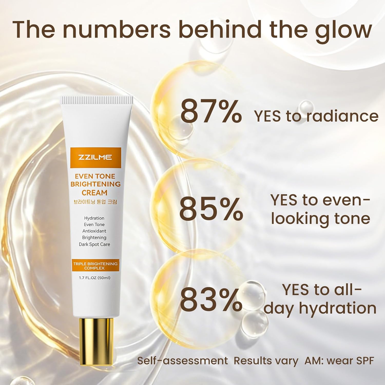 ZZILME brightening cream for face, body, and underarms with niacinamide, showcasing the jar of skin lightening skincare product.