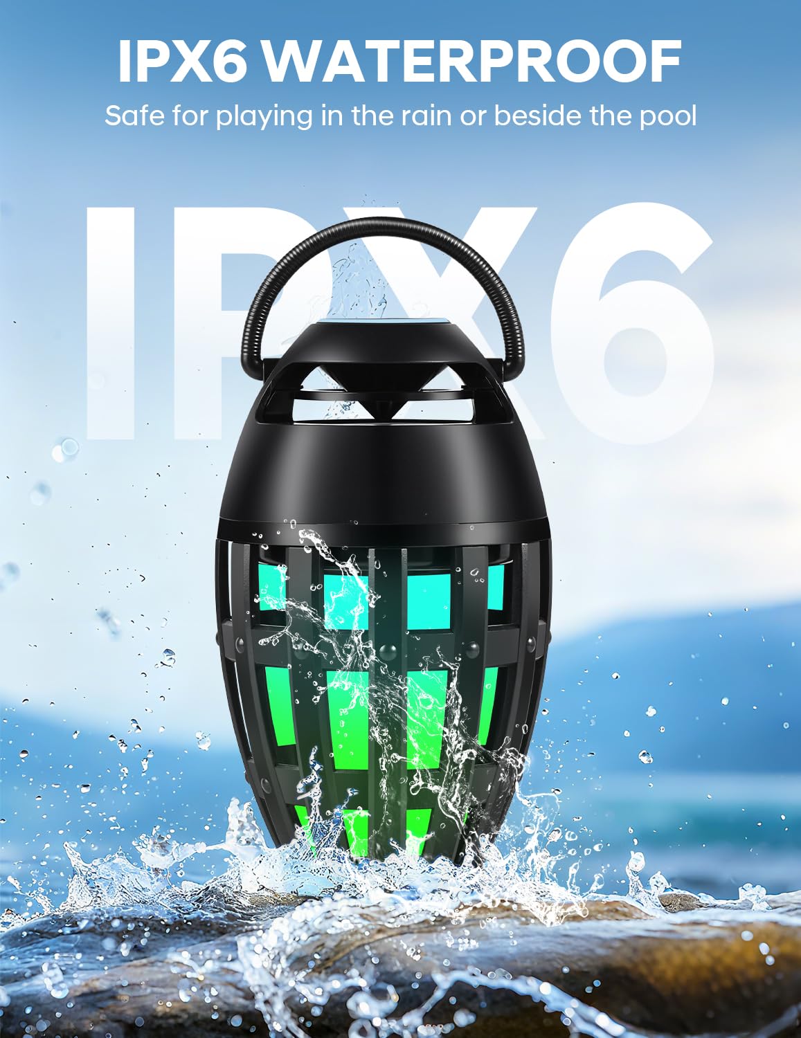 Dehikewell Outdoor Bluetooth Speakers with LED Flame Effect & Color Ch - View 5