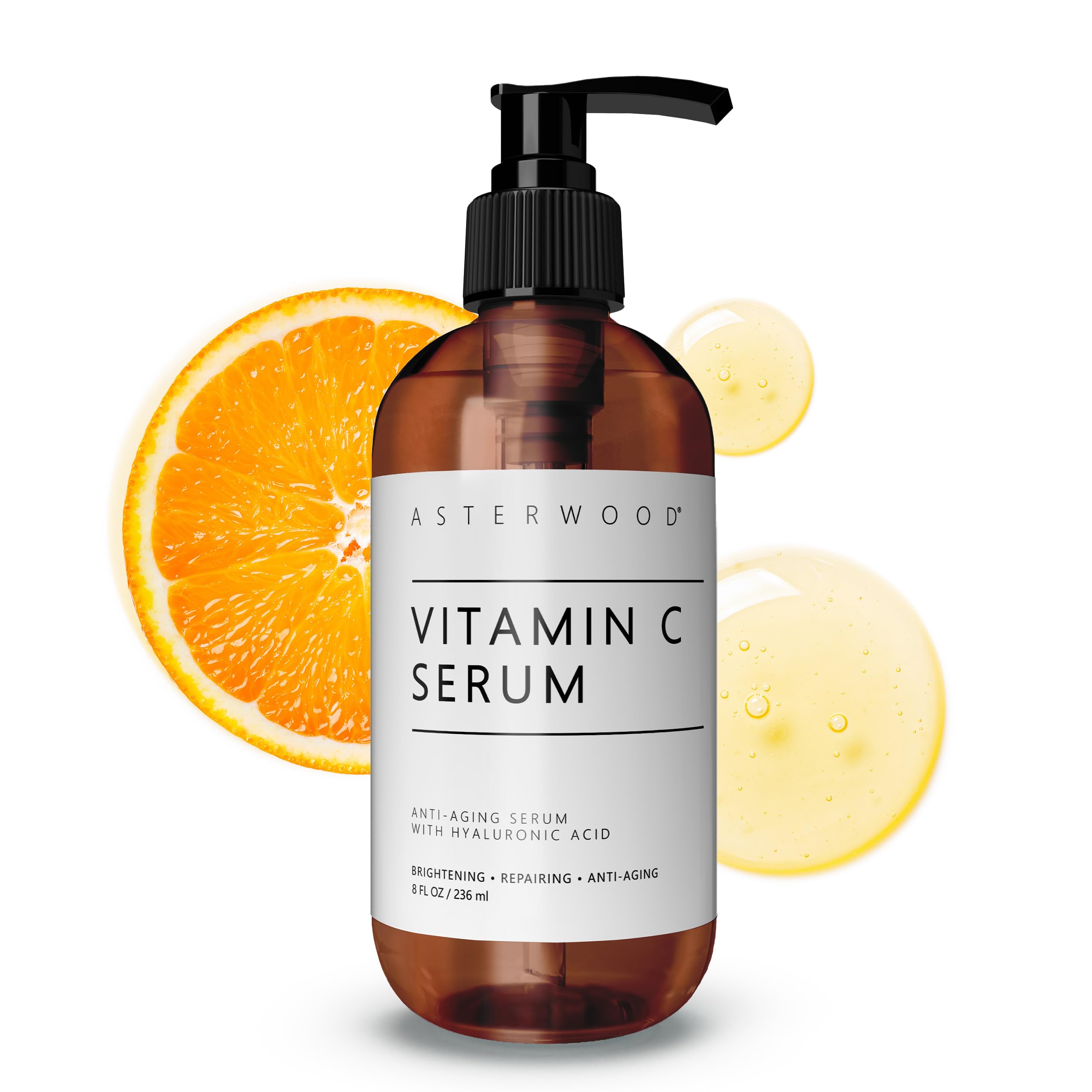 Asterwood Vitamin C Serum for Face with Hyaluronic Acid 1 Fl Oz - Asterwood Official Product View 8