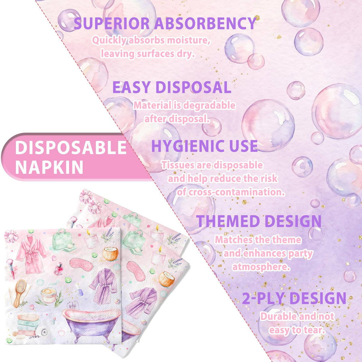 Spa Birthday Party Supplies for 40 Guests Spa Party Plates - SamPartyShop Official Imagery - 6