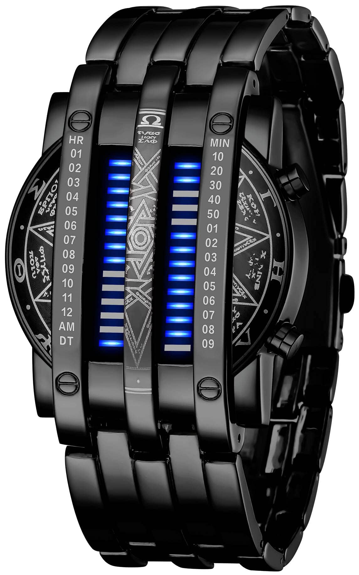 FANMIS Creative Mens Binary Matrix Blue LED Digital Watch Black Plated LED - FANMIS Official Product View 10