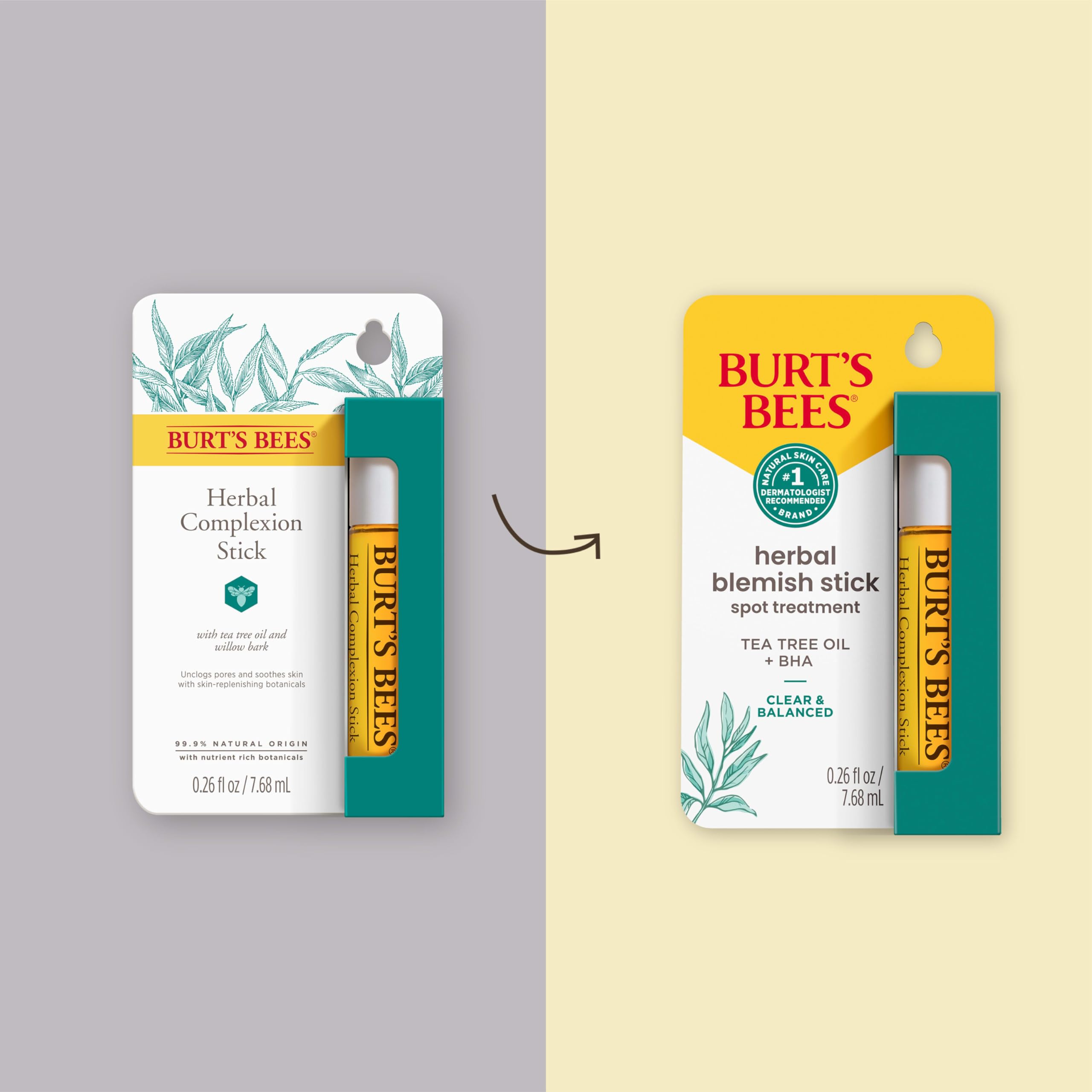 Burt s Bees Herbal Blemish Stick 0 26 Fl Oz Tea Tree Oil - Burt's Bees Official Imagery - 3