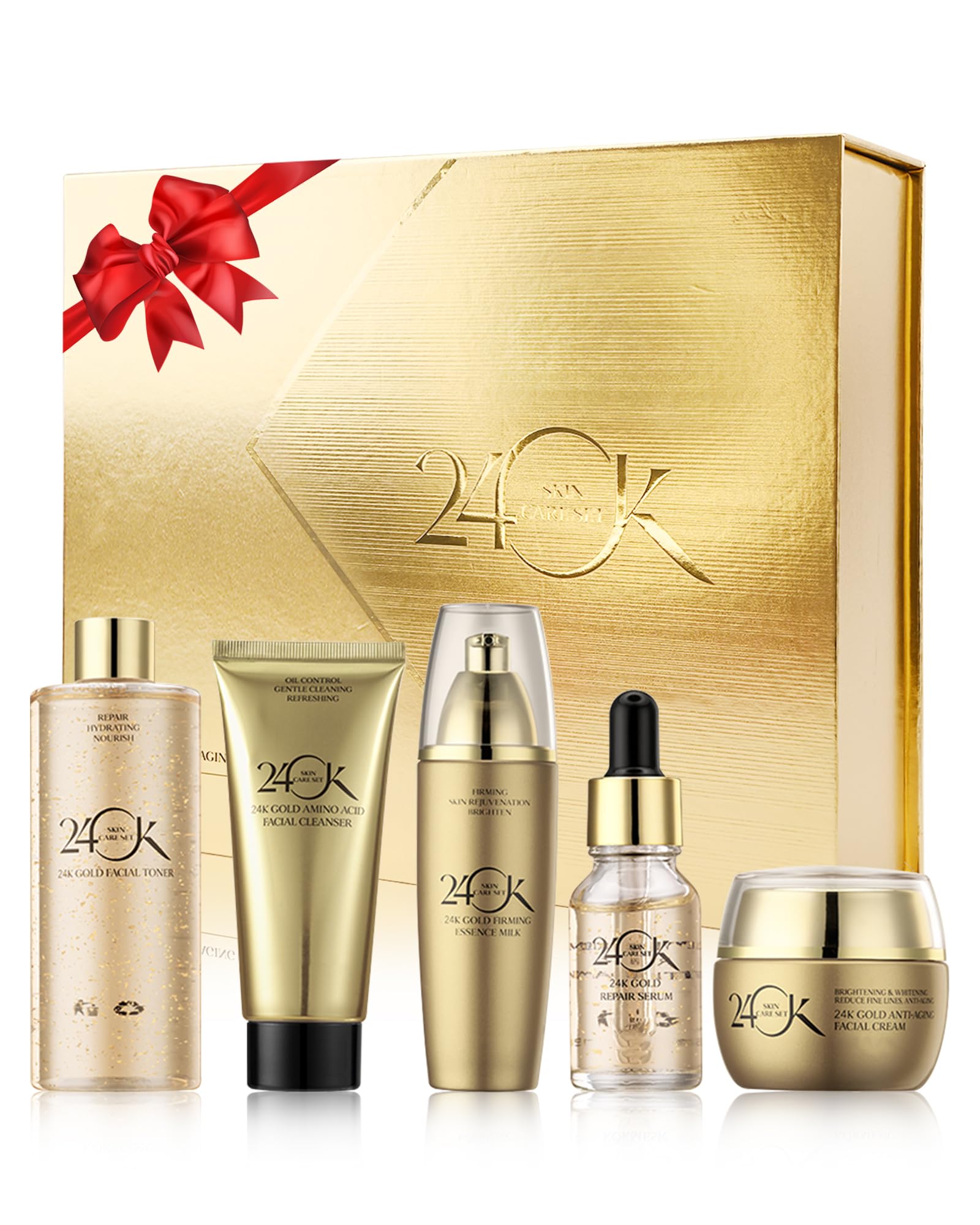 Skin Care Toiletry Kit, 24K Gold Skin Care Set for Women, - Product Imagery