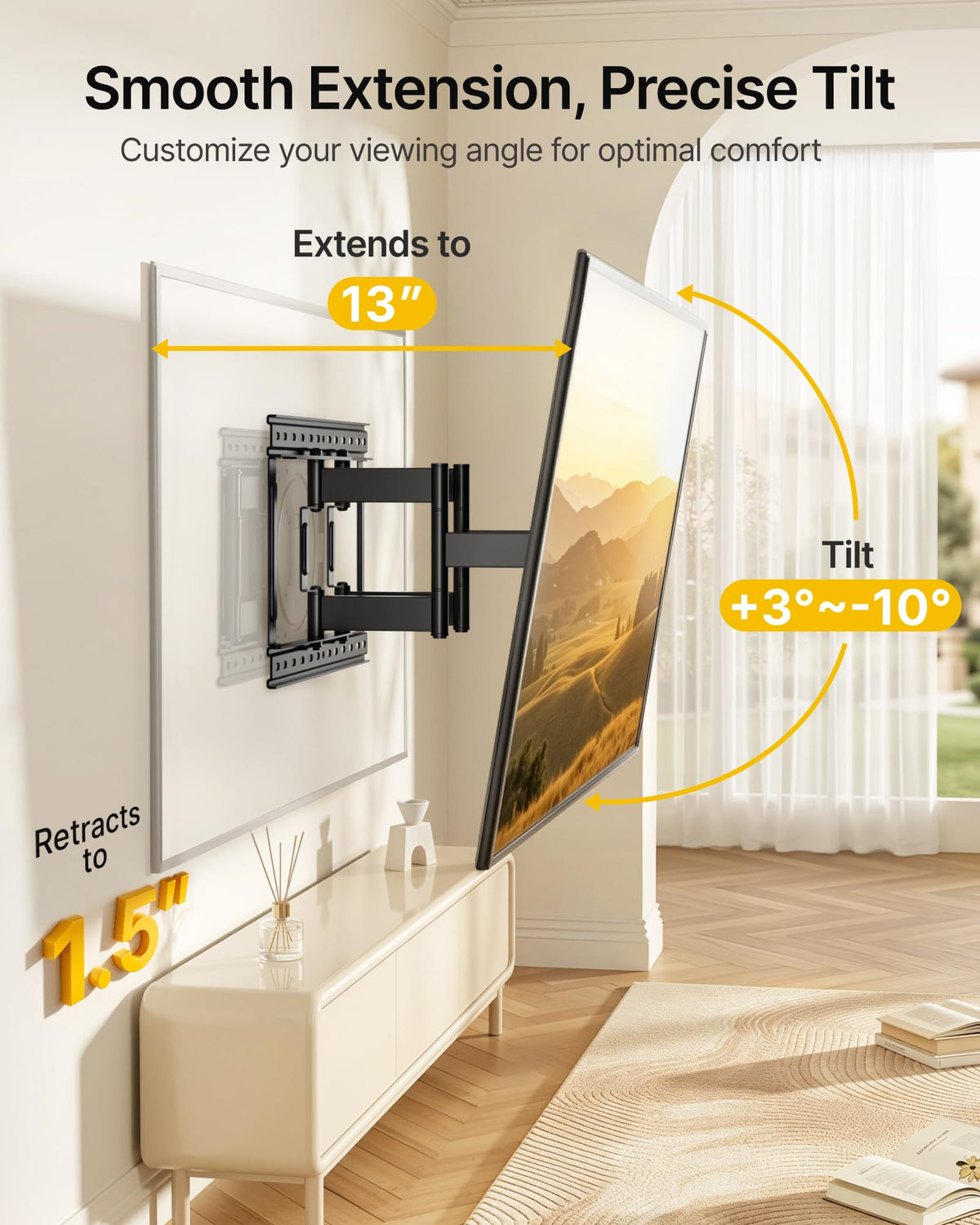 monTEK 1 5 Ultra Slim Full Motion TV Wall Mount for 23 75 - monTEK Official Imagery - 5