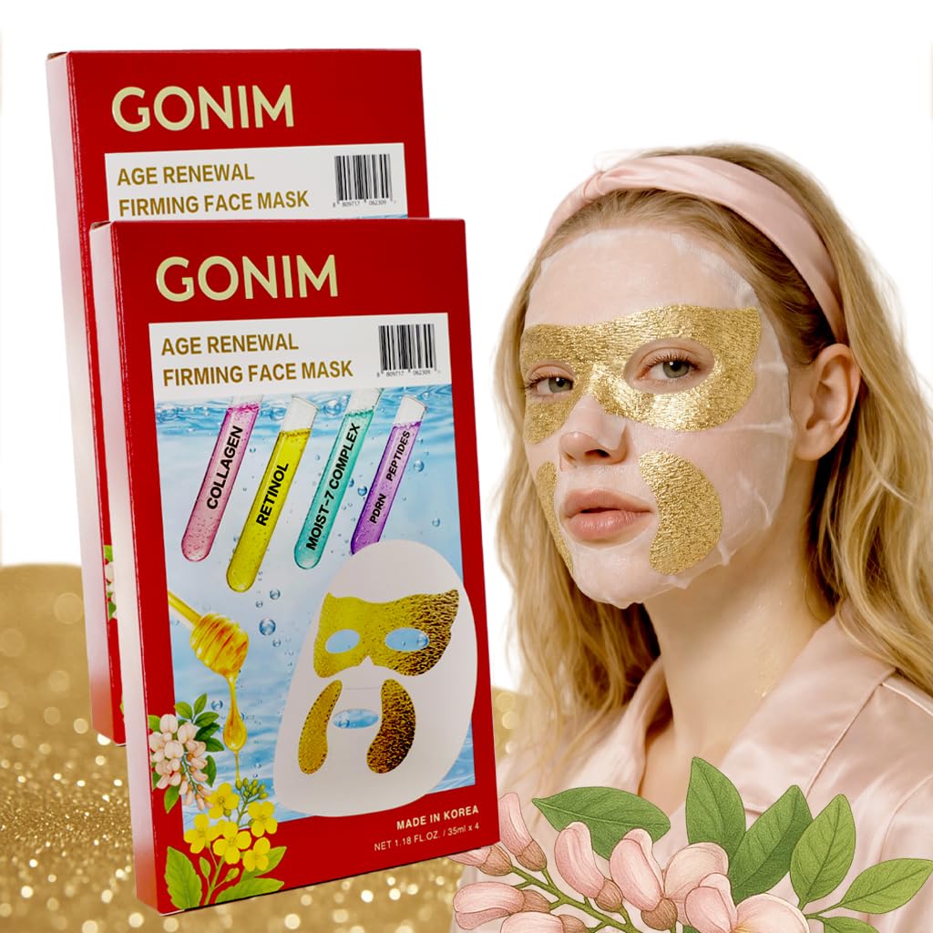 Korean Collagen Face Mask with Integrated Eye Patches, Anti Aging - GONIM