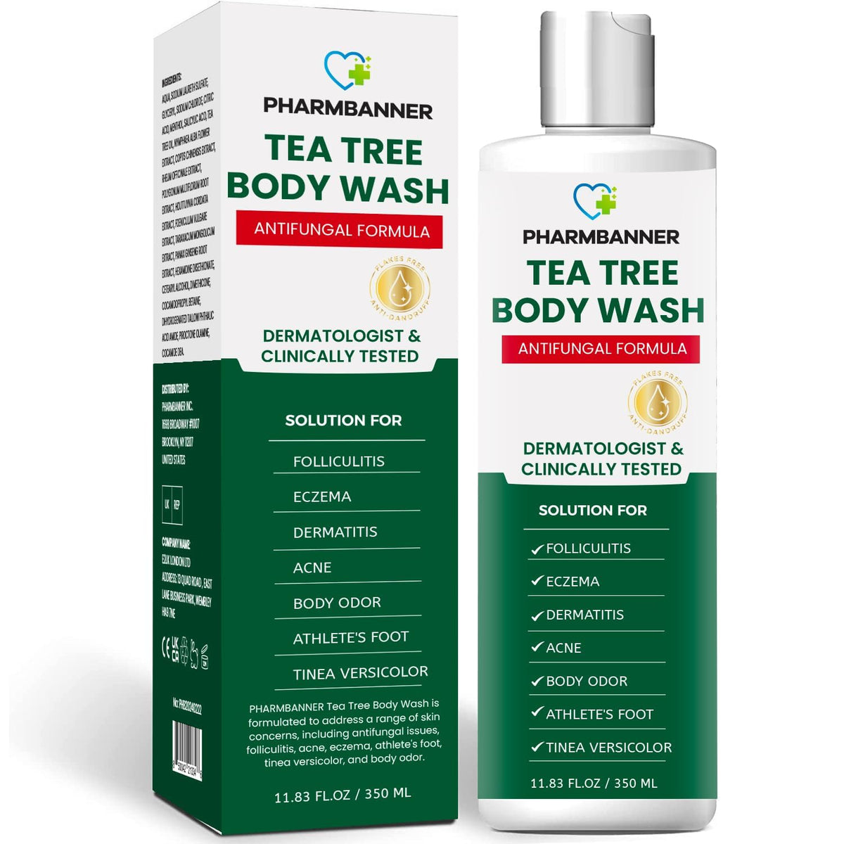 PHARMBANNER Tea Tree Antifungal Body Wash Soothes - PHARMBANNER Official Imagery - 2