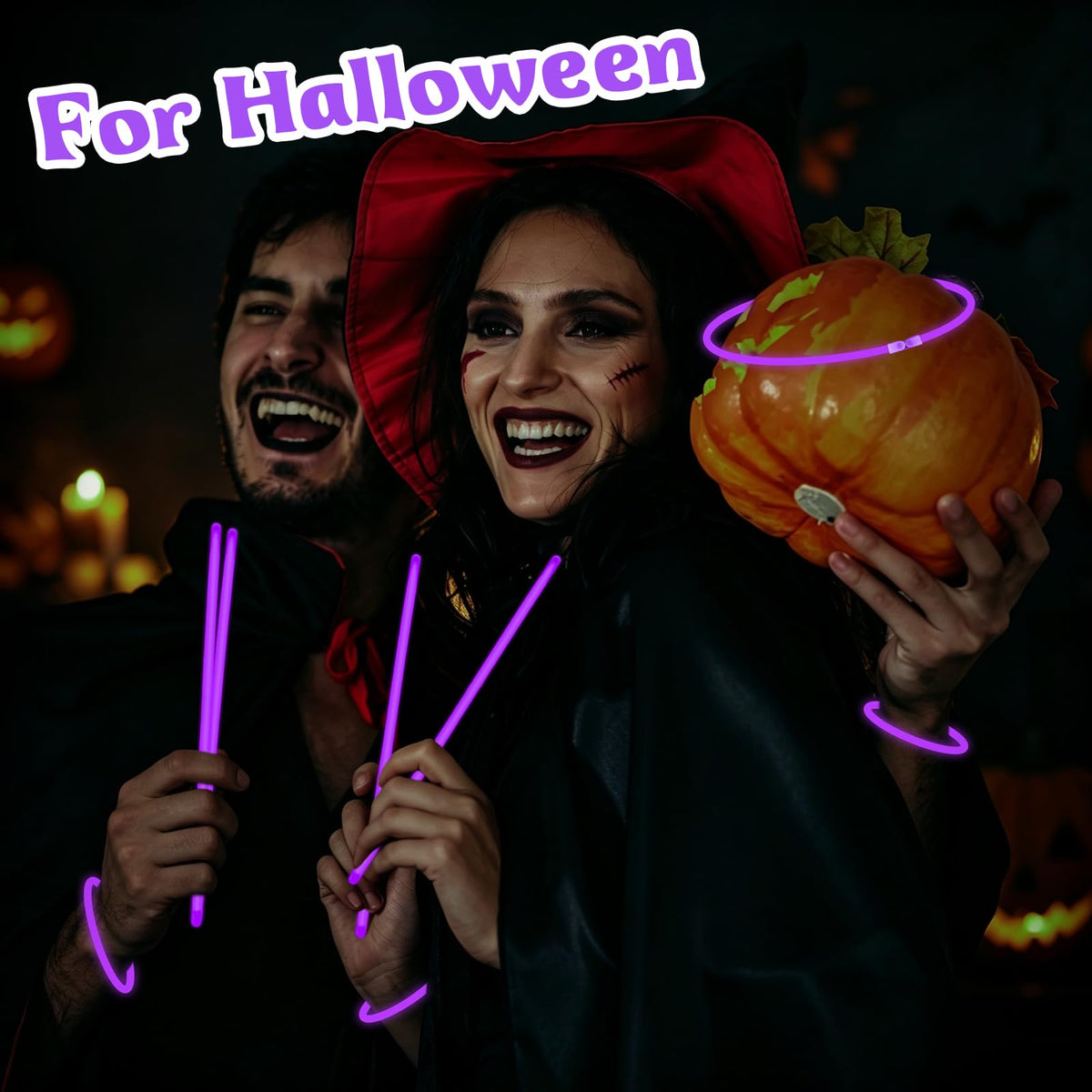 400 Pcs 8 Purple Glow Sticks Bulk for Party Supplies - GKXMAXIWANG Official Imagery - 5