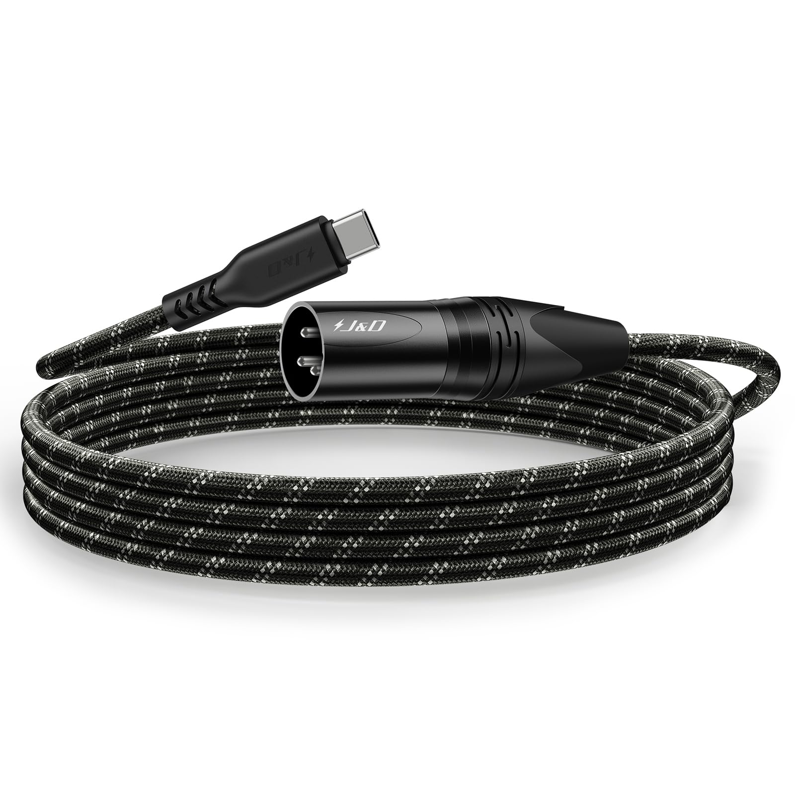 J&D USB Type C to XLR Male Mono Audio Output Cable, USB C to XLR by J&D - Angle View 2
