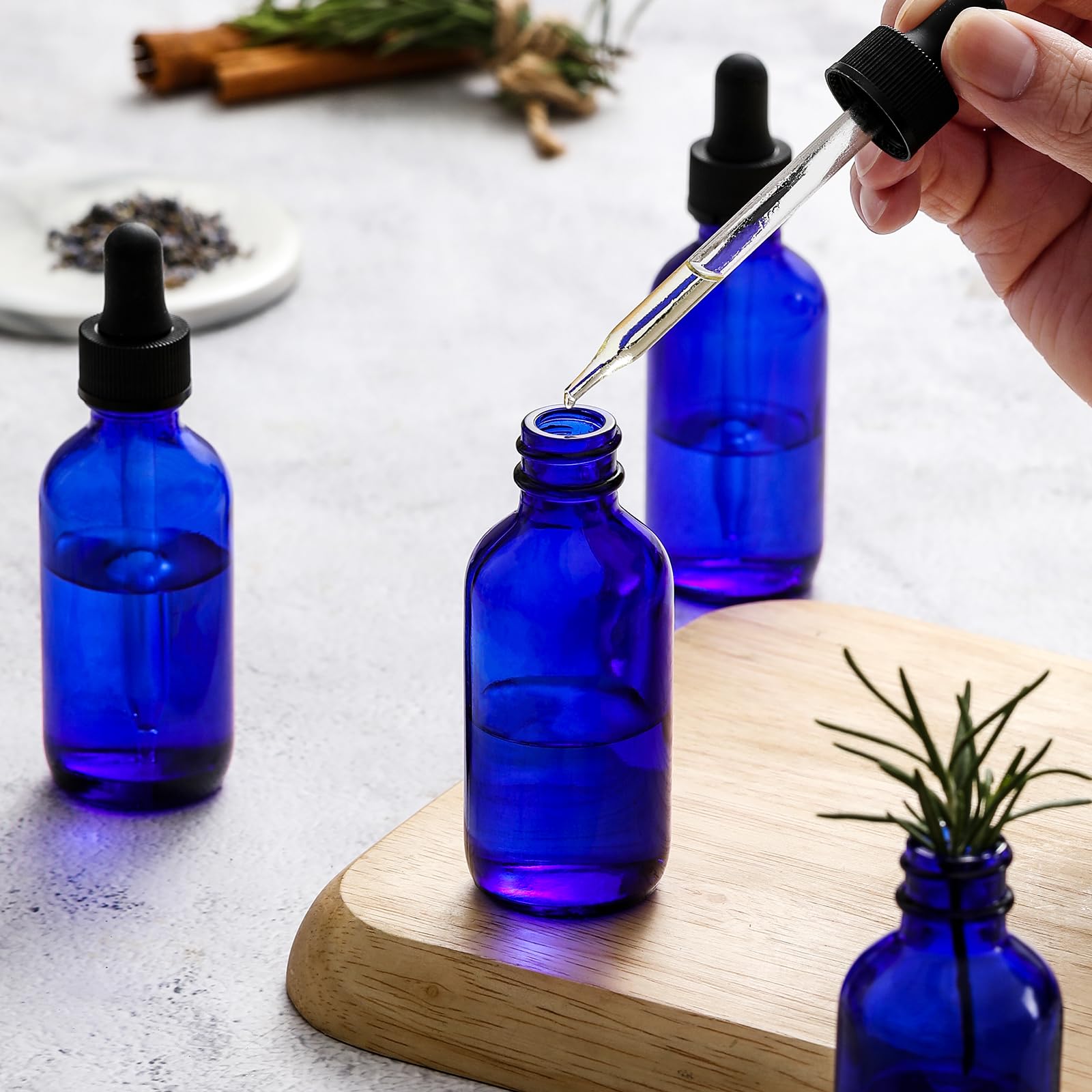 AOZITA 4 Pack 2 oz Dropper Bottles with 1 Funnel 4 Labels - AOZITA Official Product Imagery - 3