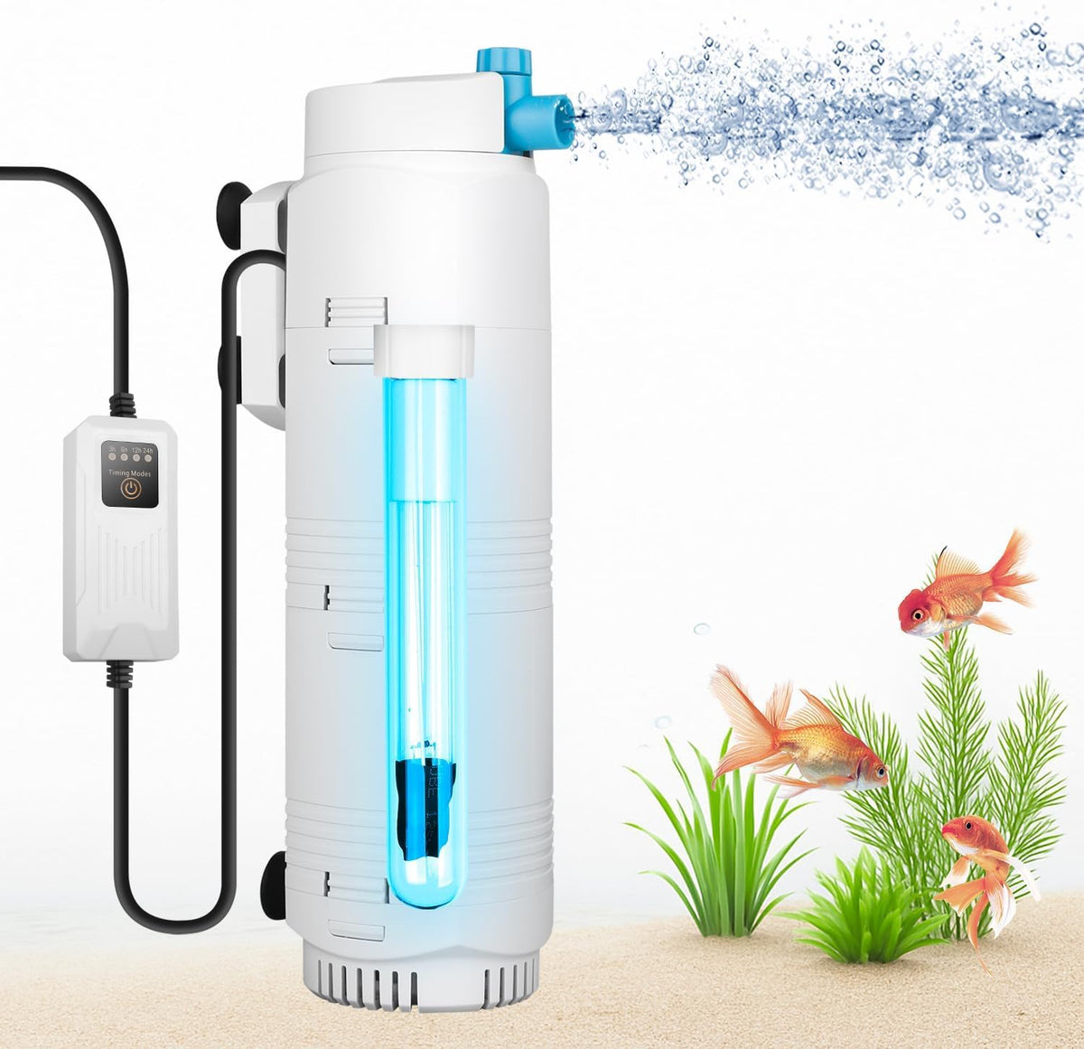 291GPH Aquarium Filter with U V Light and Timer for 40 160 - DESUMG Official Imagery - 1