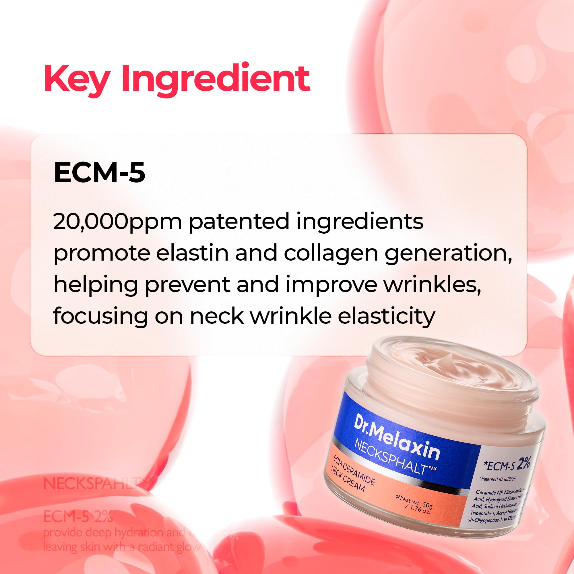 Dr.Melaxin Necksphalt Firming Cream with ECM - 5 20 & 000ppm & Firming & Lifting Neck - Dr.Melaxin Official Product View 4