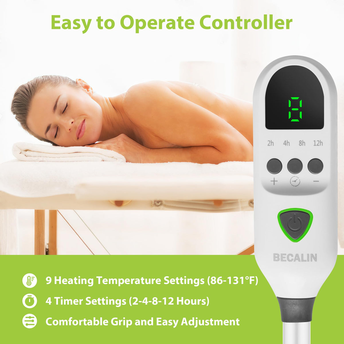 Massage Table Warmer Heating Pad Professional SPA Massage - BECALIN Official Imagery - 3
