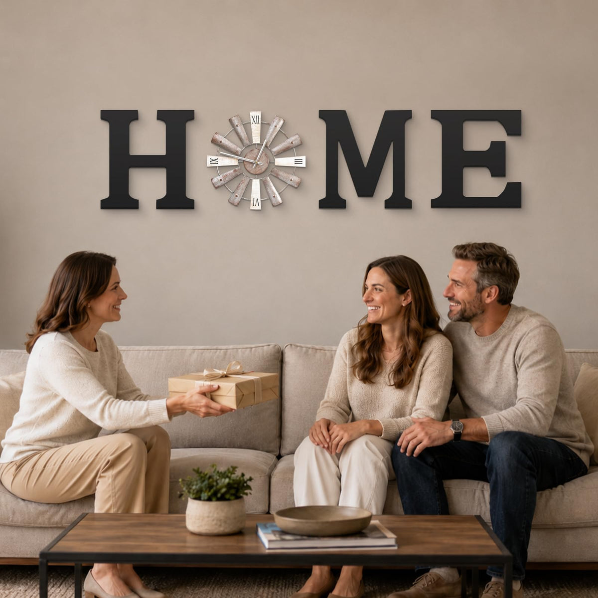 Farmhouse Home Signs with Windmill Clock Wall Decor Rustic - ZAZIWZ Official Imagery - 8