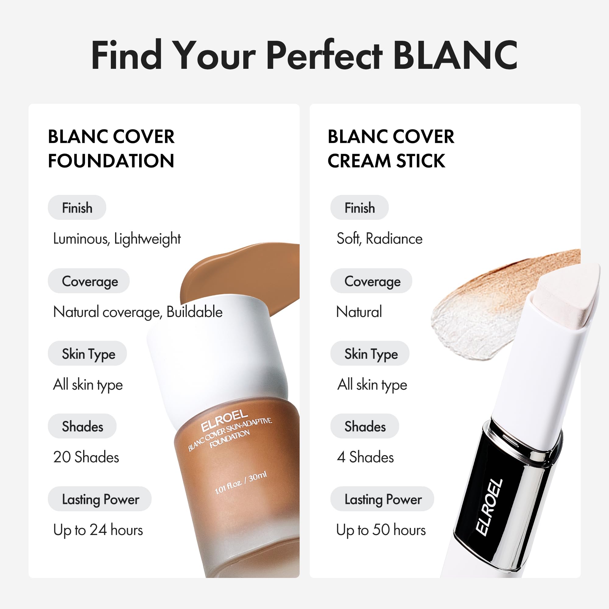 ELROEL Blanc Cover Cream Stick V White - Korean Foundation - View 10