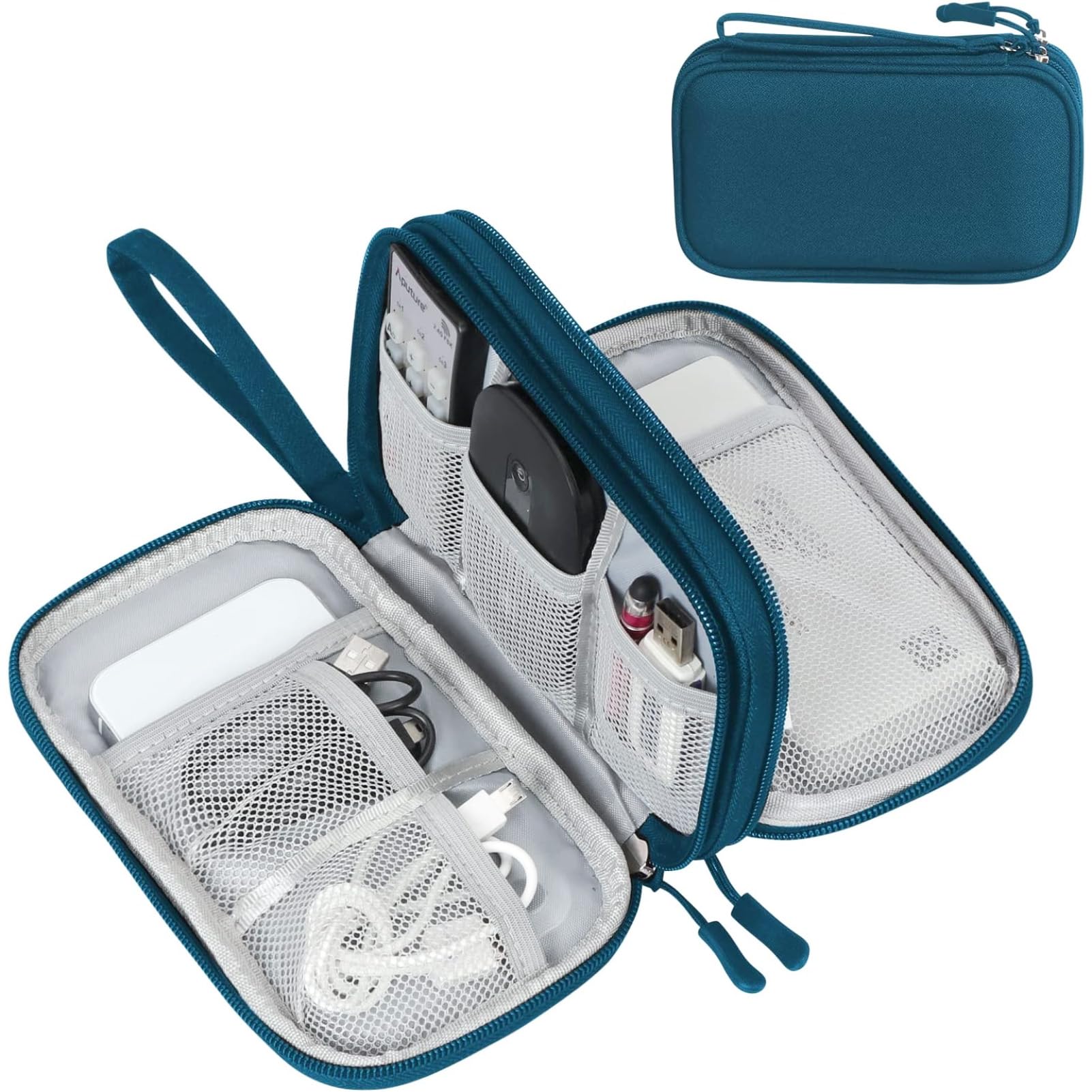 FYY Electronic Organizer, Travel Tech Pouch, Cable Organizer Blue Quil - View 9