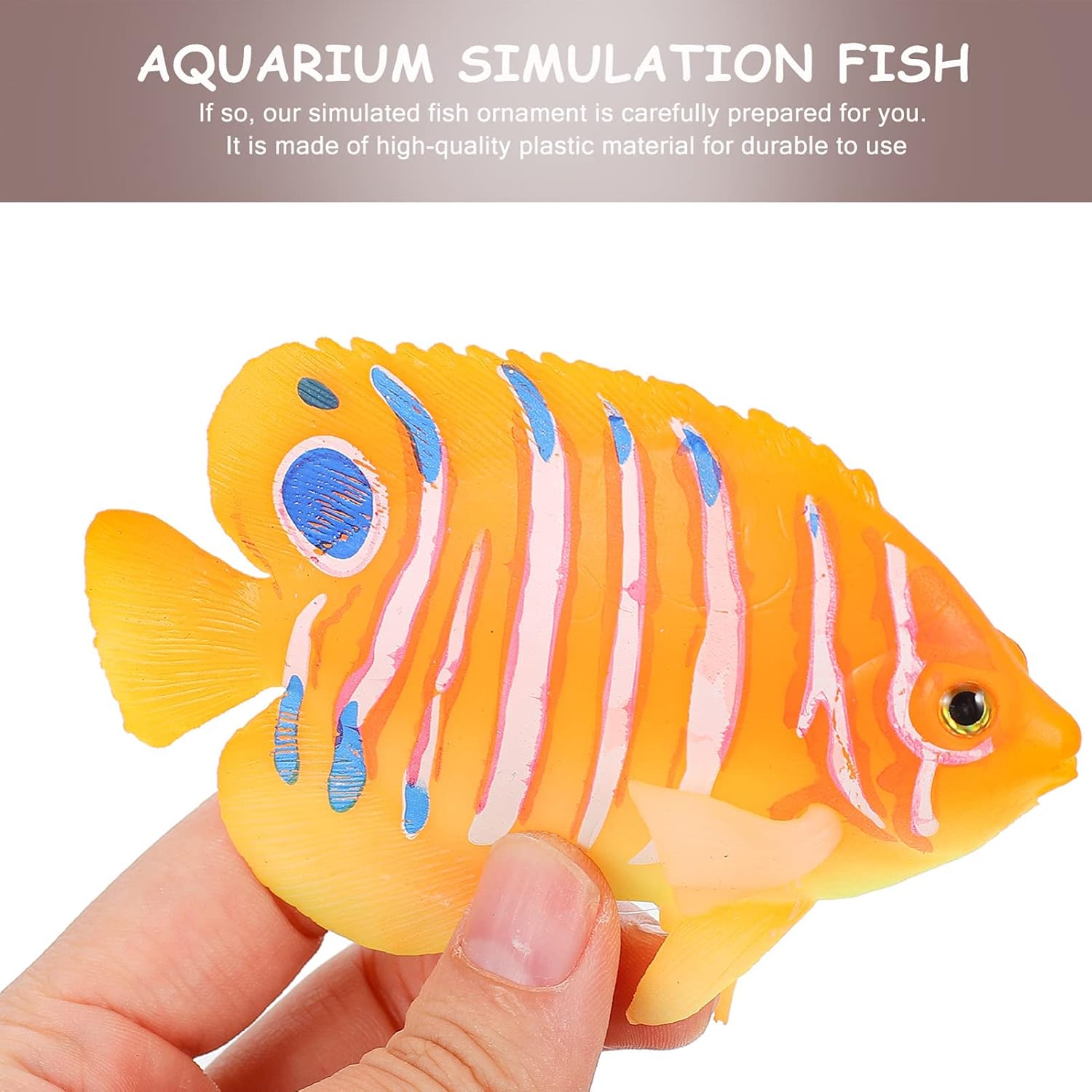 Silicone artificial angelfish decoration for aquarium by Ipetboom, floating fish tank ornament resembling a colorful angelfish.