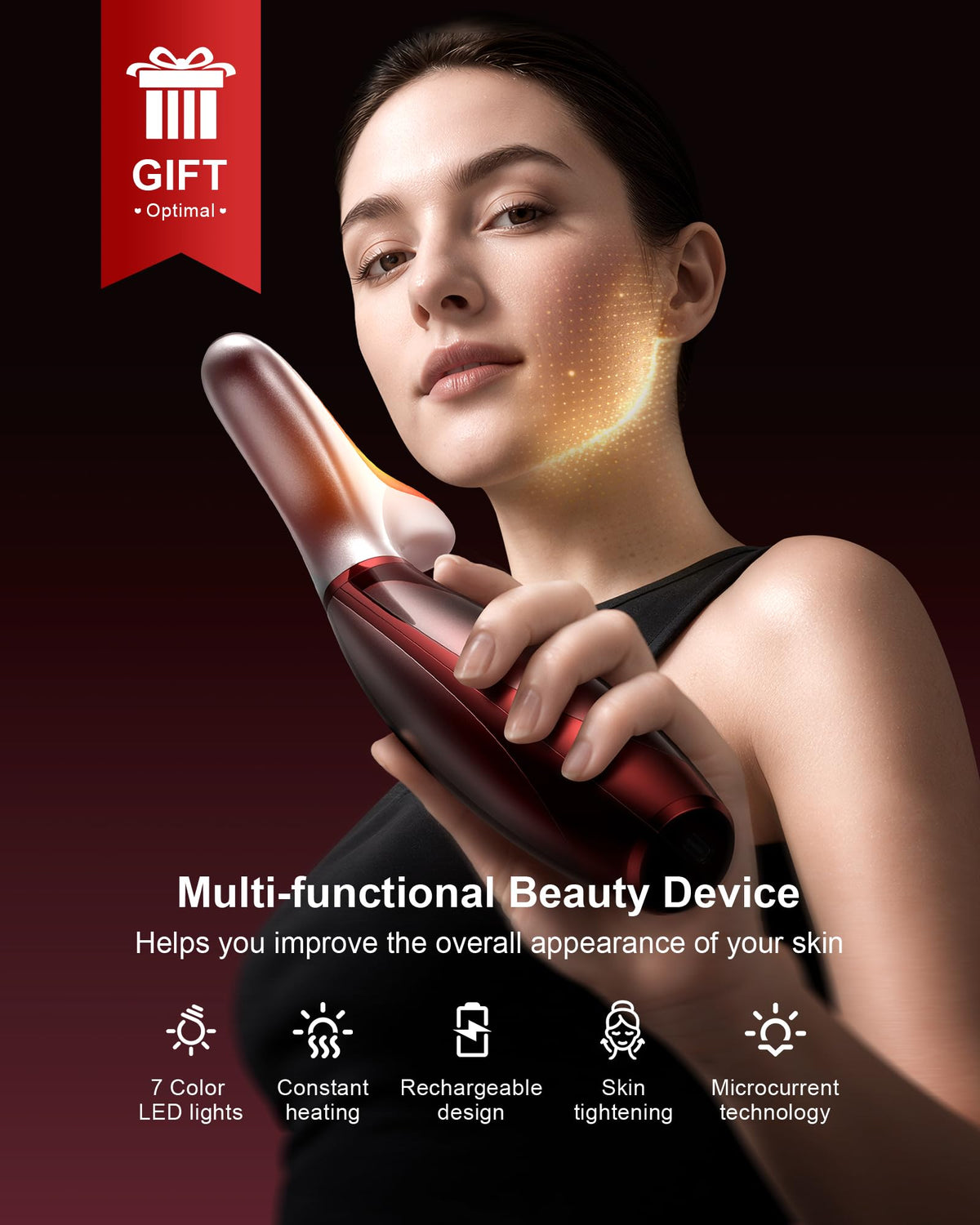 Facial Massager 7 Colors Red Light Therapy for Face and Neck - pedete Official Imagery - 6