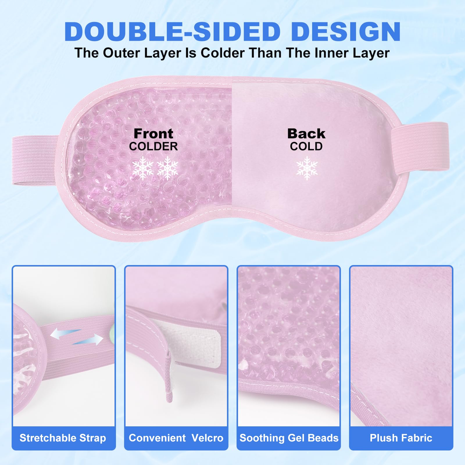 Candyfouse 2-Pack Cooling Gel Eye Mask for Puffiness & Stress Relief