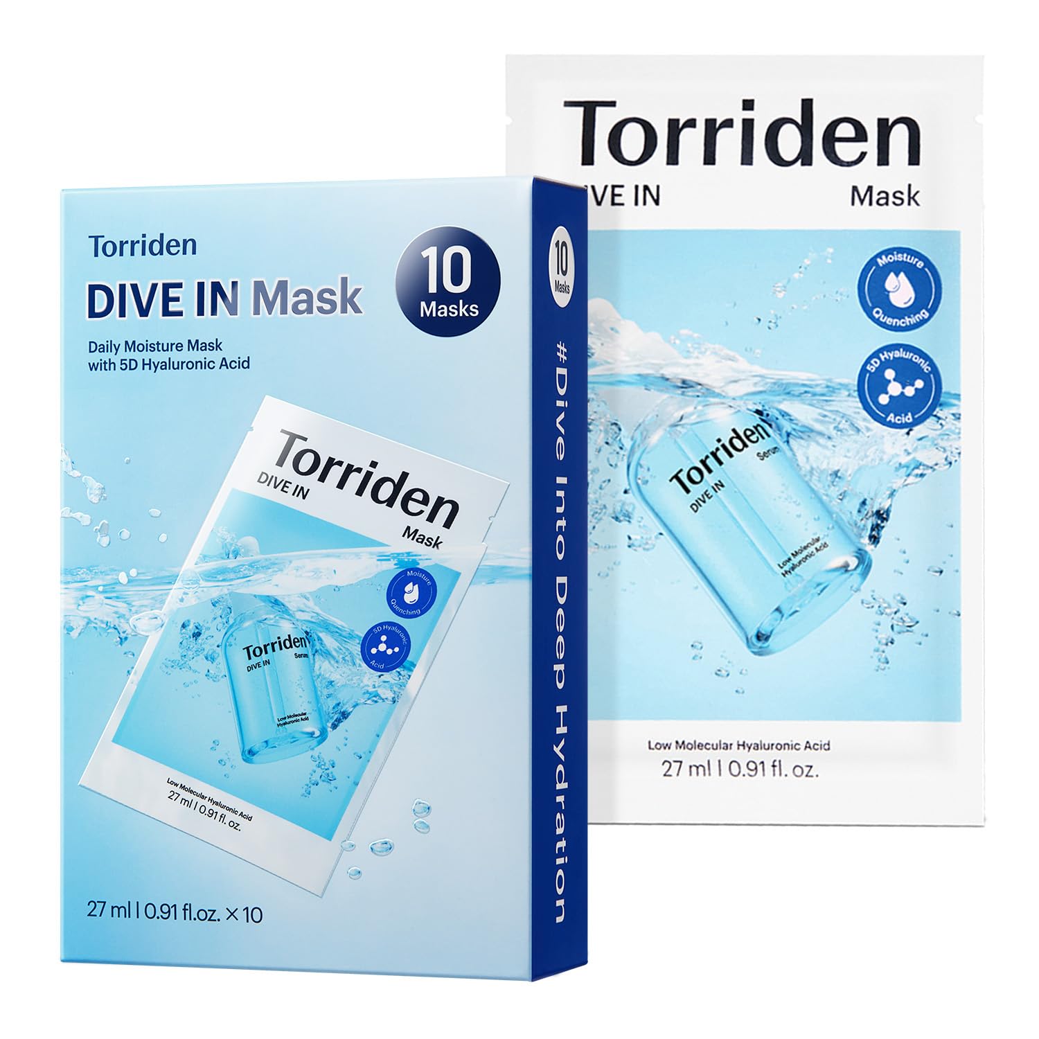 Torriden DIVE IN Hyaluronic Acid Facial Mask (10 sheets) - Torriden