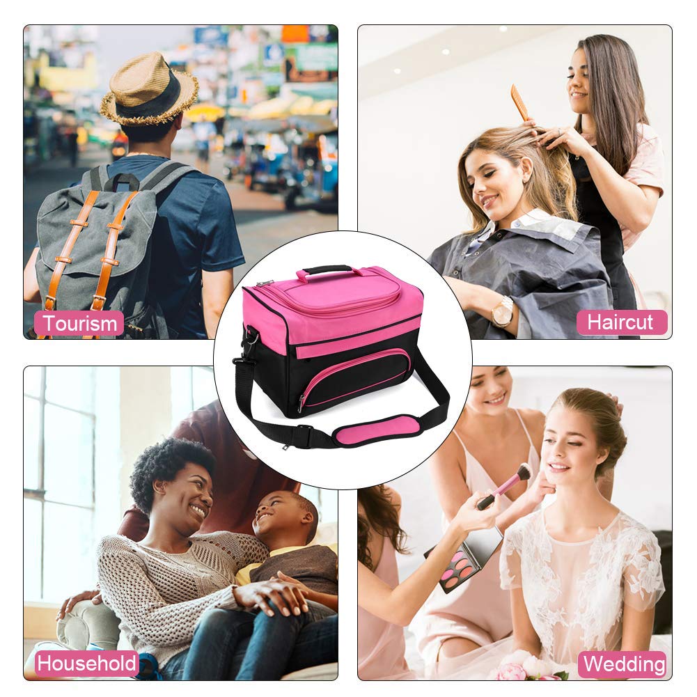 xuuyuu cosmetic case for hairdressing tools, portable salon organizer with handle, large capacity for hairstylist travel use