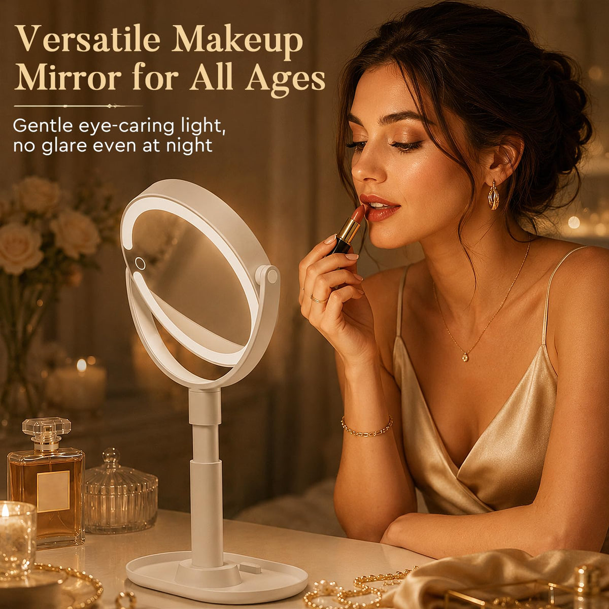 Makeup Mirror with Lights 30X Magnifying Mirrors Height - MOMOKUBA Official Imagery - 7