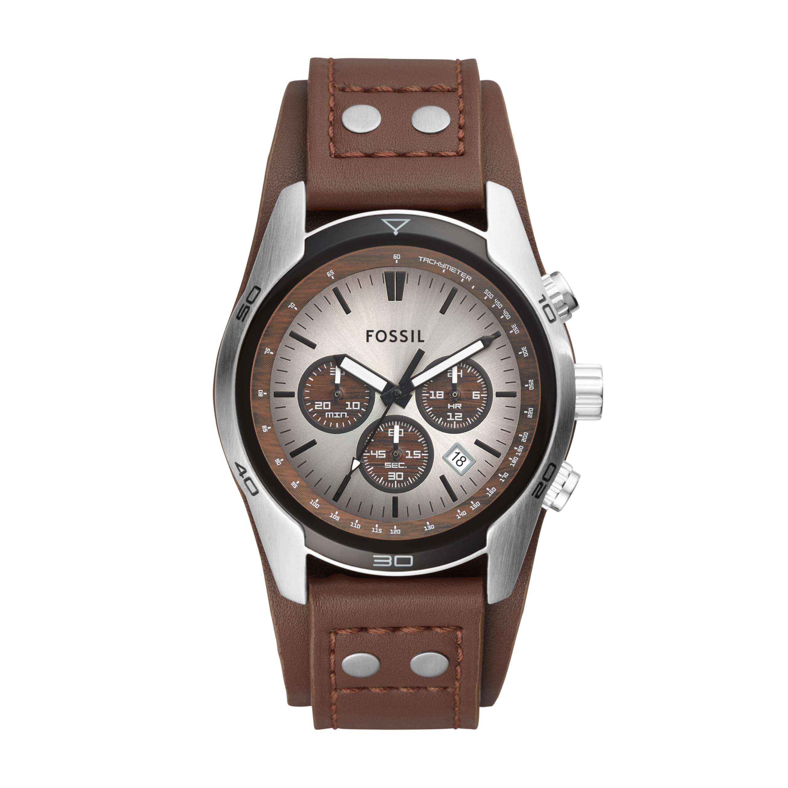 Fossil Coachman Quartz Chronograph Leather Watch for Men - View 9