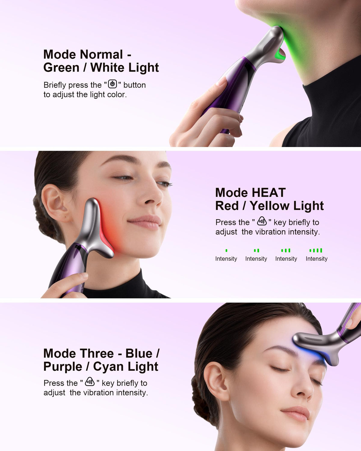 Facial Massager 7 Colors Red Light Therapy for Face and Neck - pedete Official Imagery - 3