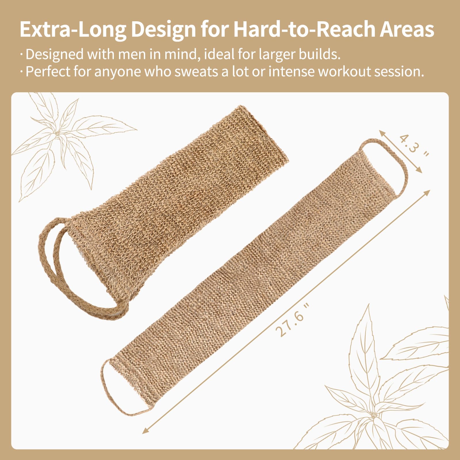 YOTDHUO Extra Rough Exfoliating Back Scrubber,Natural Body Exfoliator for - YOTDHUO Official Product View 5